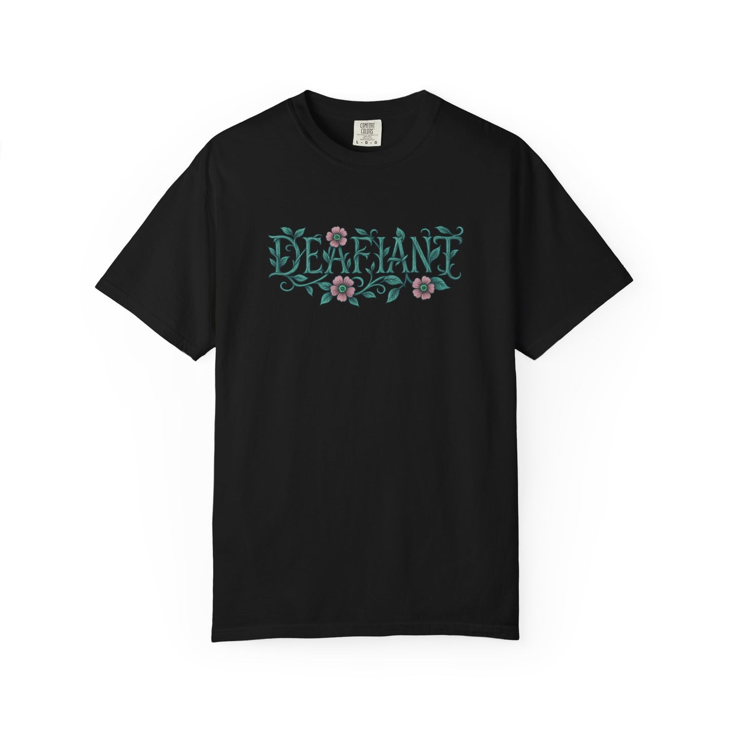 "Rooted Rebels β The Pink Llama x DEAFIANT Floral Collab Tee Unisex T-Shirt