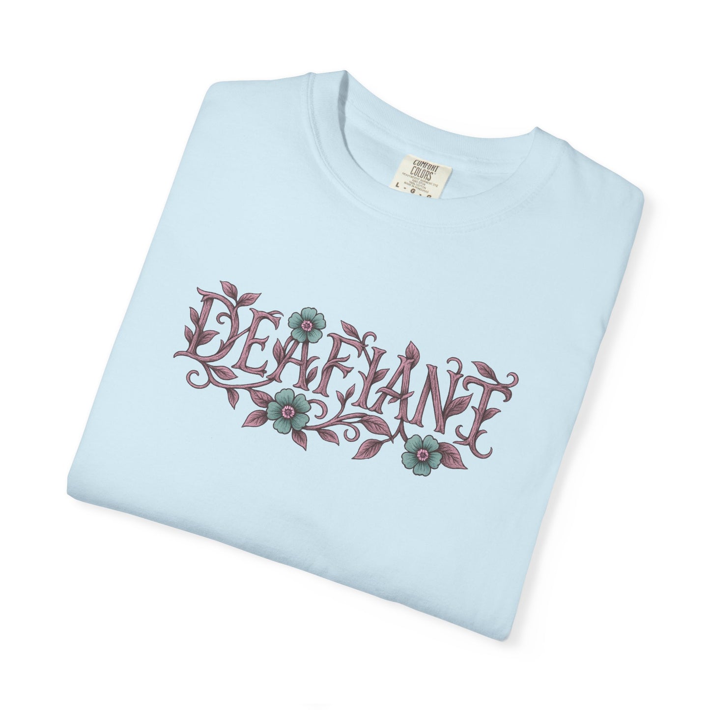 "Rooted & Rebellious" β The Pink Llama x DEAFIANT Floral Collab Tee | Unisex Garment-Dyed T-shirt