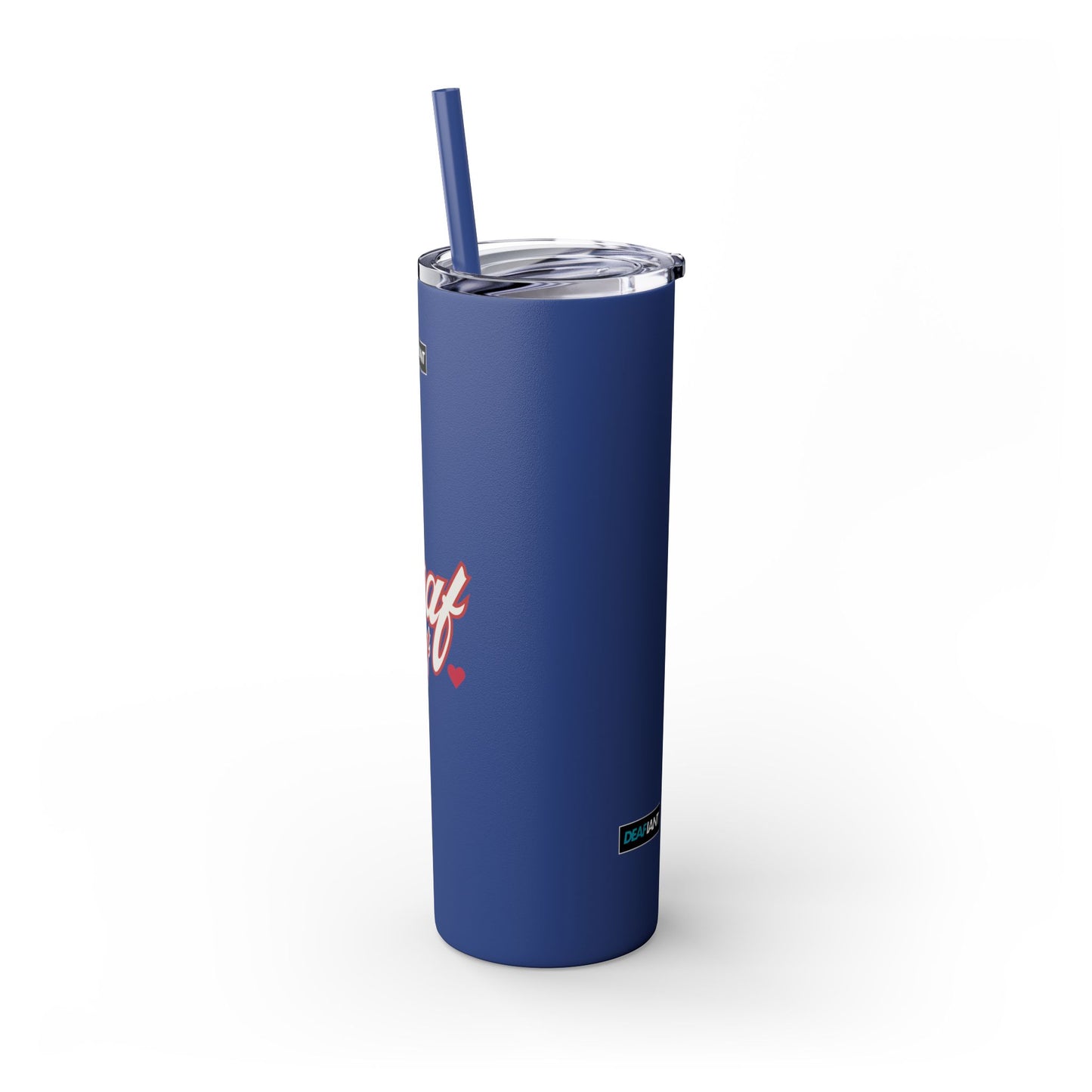 DEAFIANT Deaf AF Skinny Tumbler with Straw, 20oz