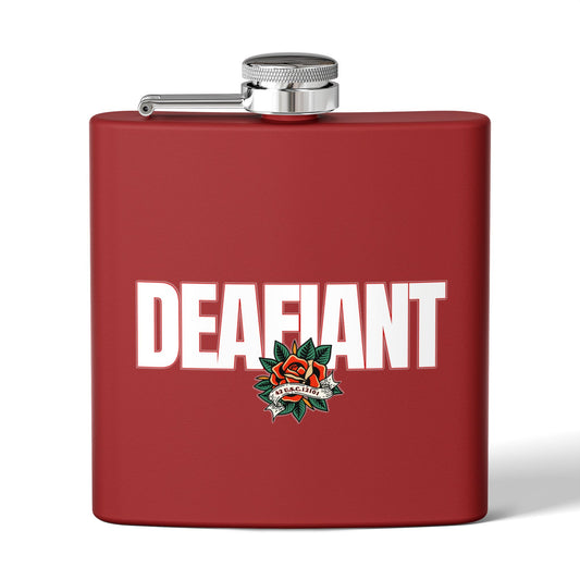 DEAFIANT The Quiet Riot Stainless Steel Flask, 6oz