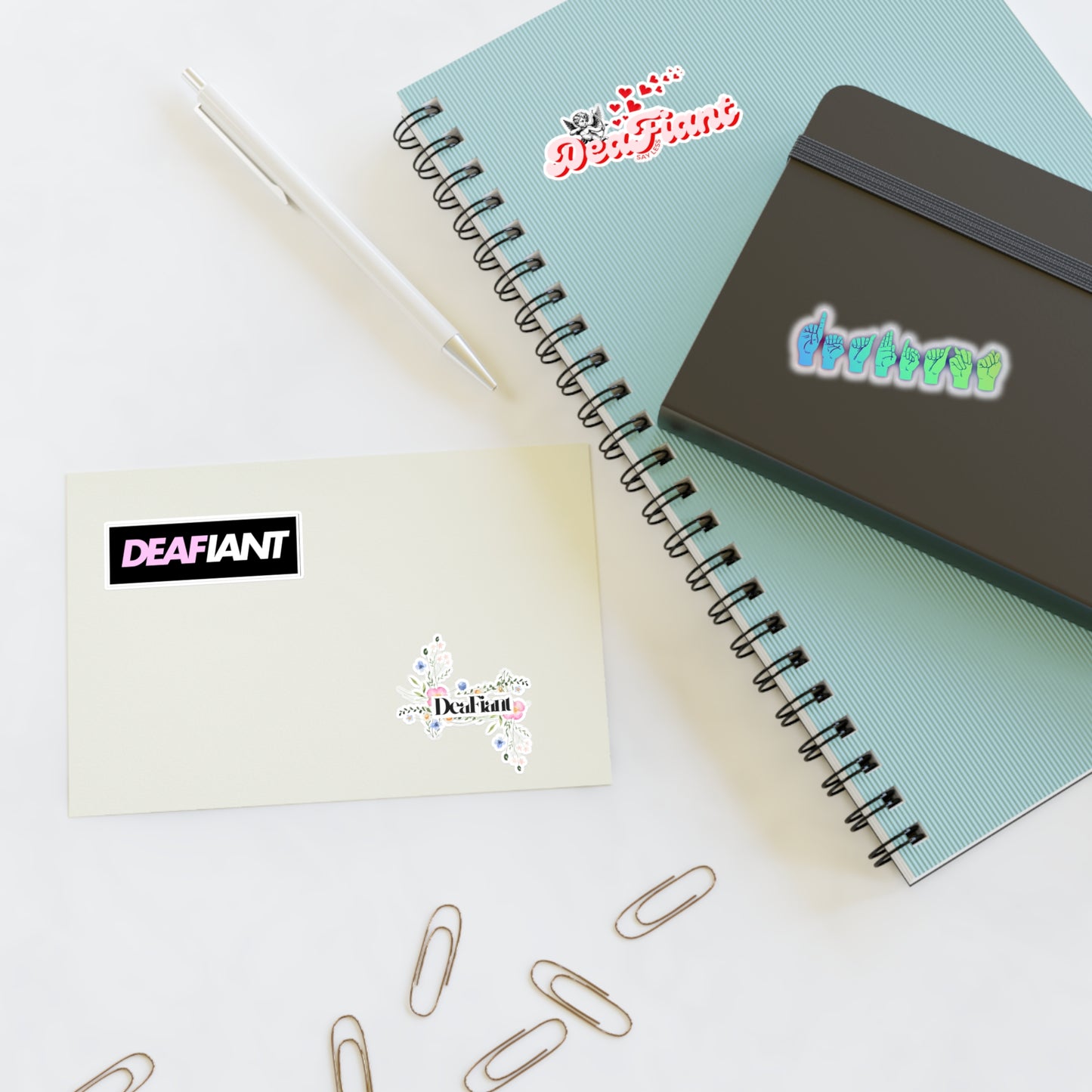 DEAFIANT - Femme Rebel Sticker Sheets - Empowering Decals for Expression, Journaling, Laptop Decor, Gifts, and More