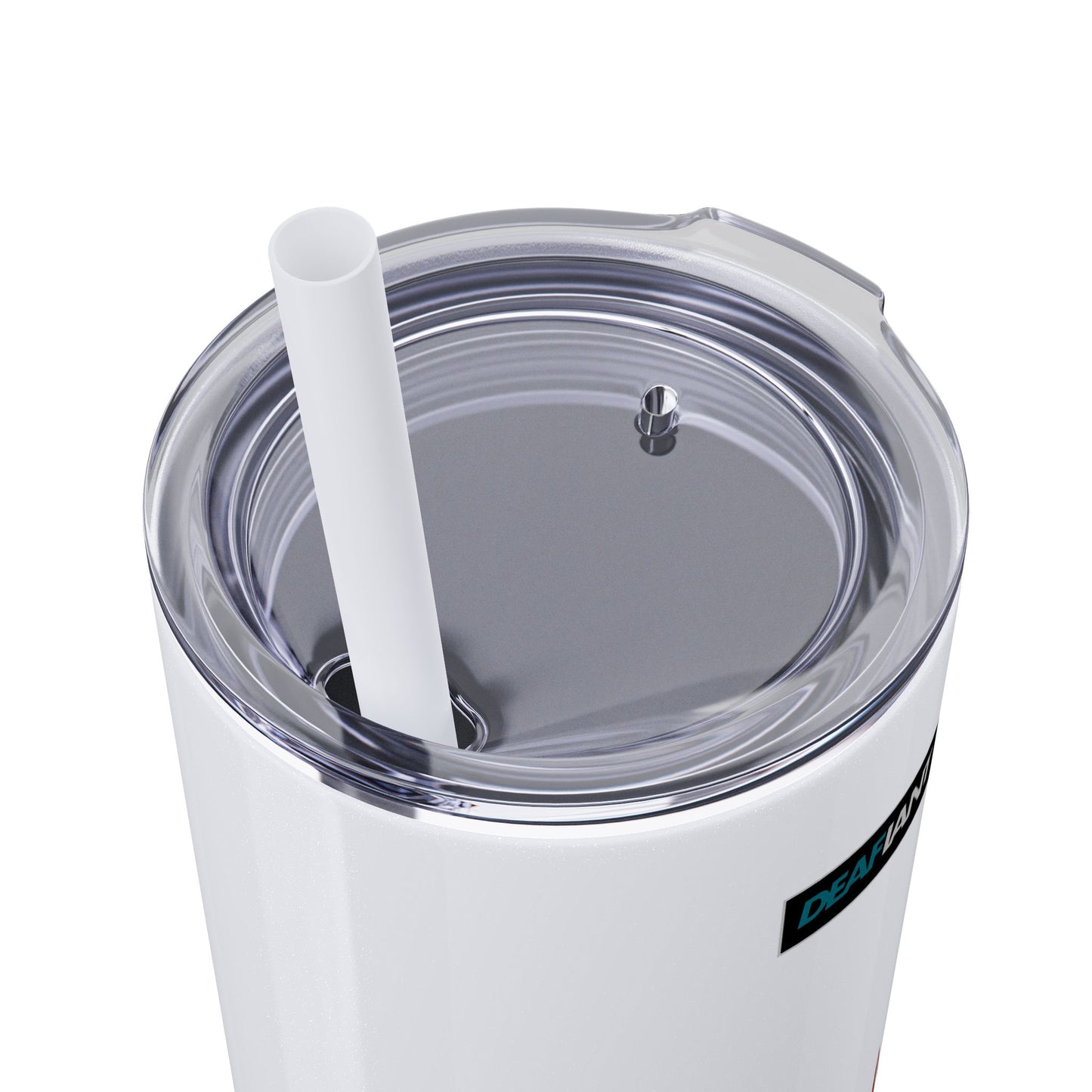 DEAFIANT Deaf AF Skinny Tumbler with Straw, 20oz