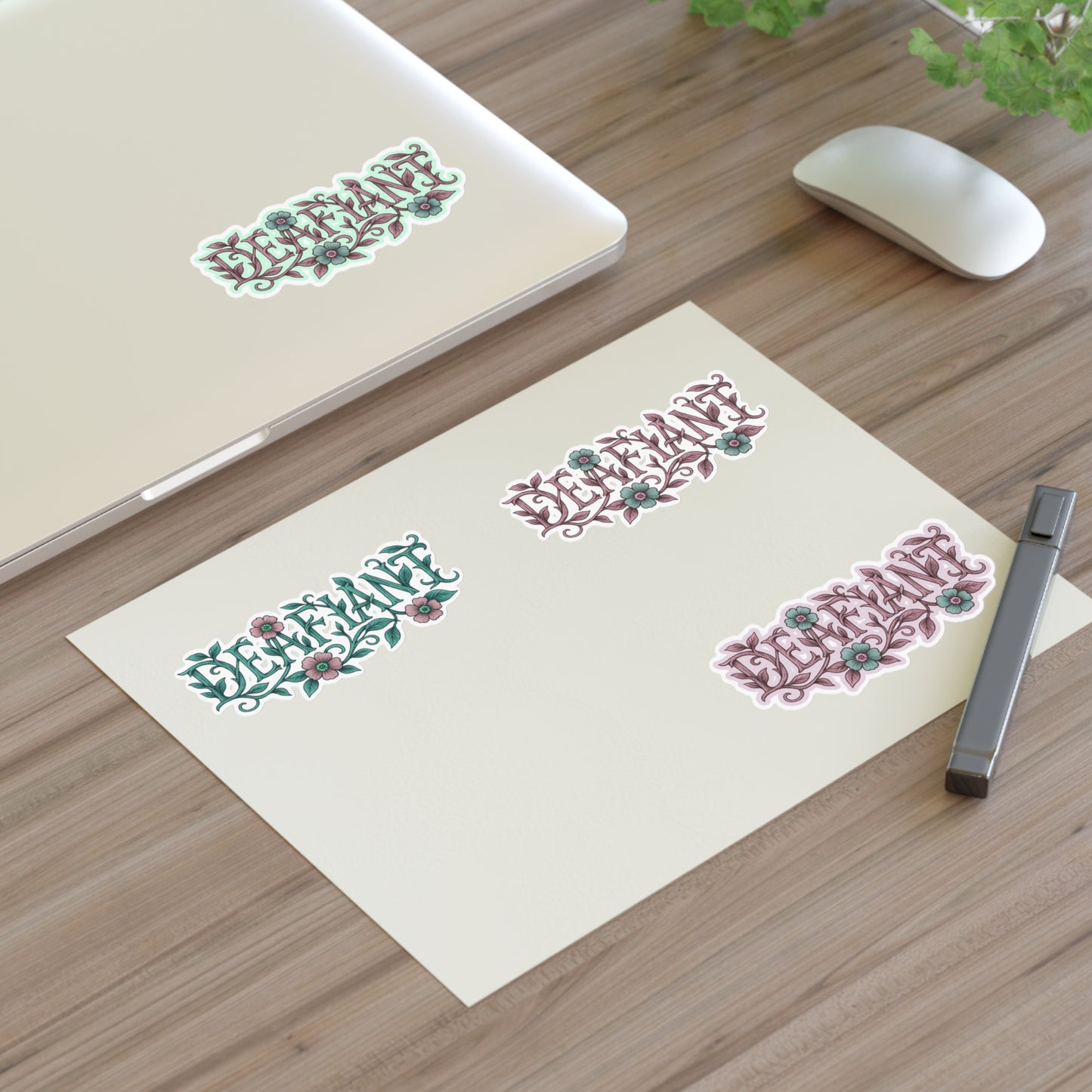 "Rooted Rebels" – The Pink Llama x DEAFIANT Floral Collab Tee Sticker Sheets | Inspirational Decals for Scrapbooking, Journaling, Gift Wrapping, Decor, & More