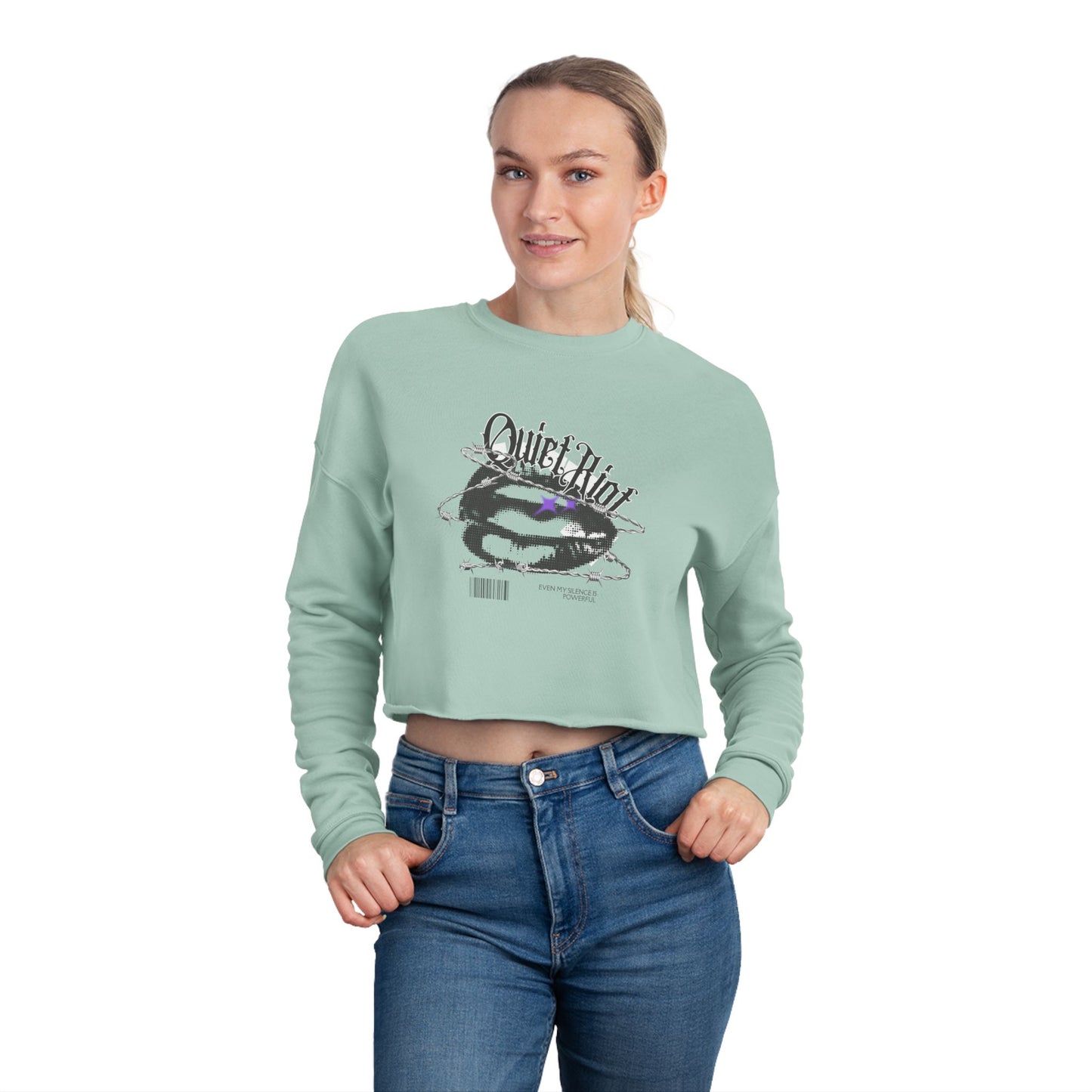 DEAFIANT Quiet Riot | Cropped Sweatshirt