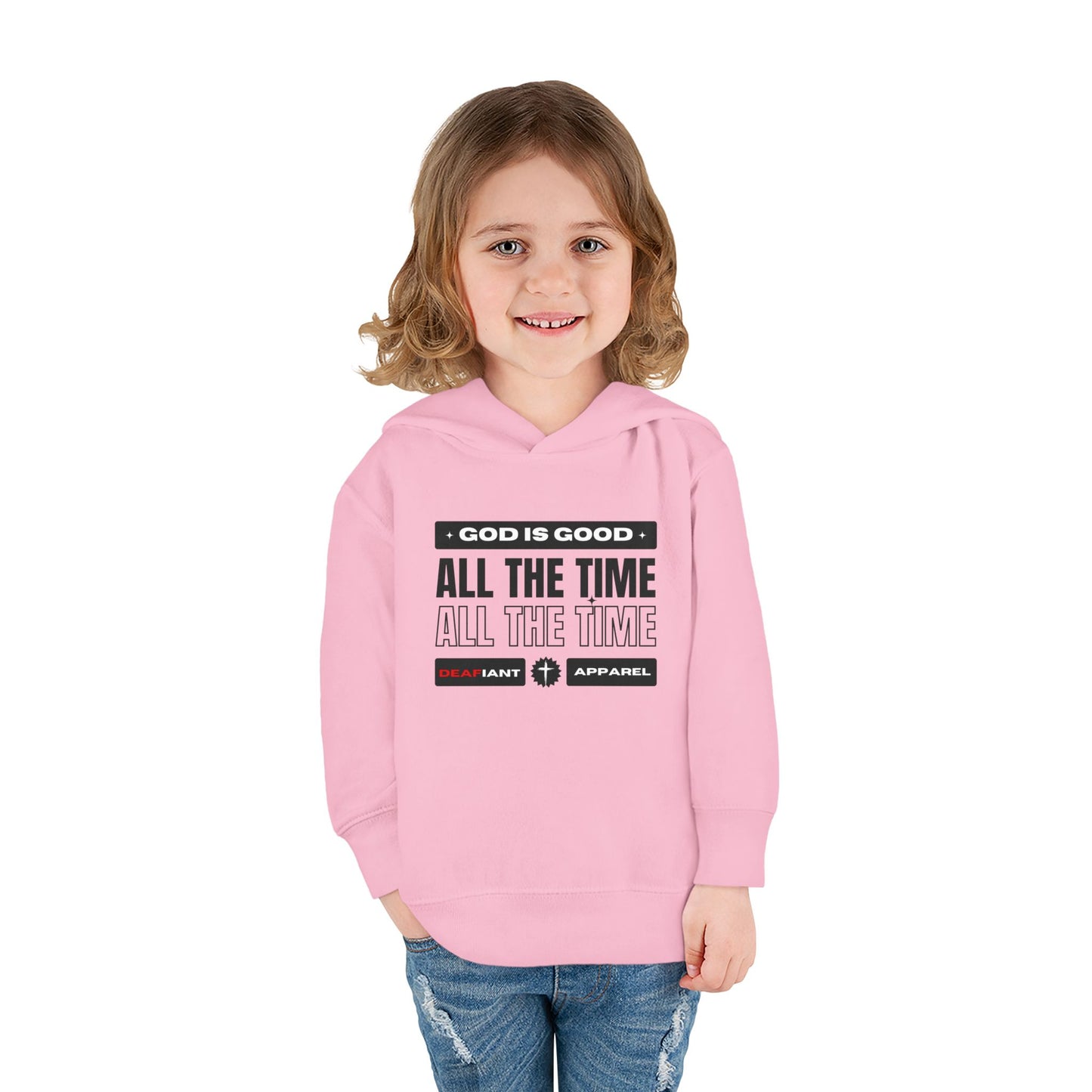 DEAFIANT KIDS | God Is Good – All the Time! Kids Praise Hoodie | Unisex