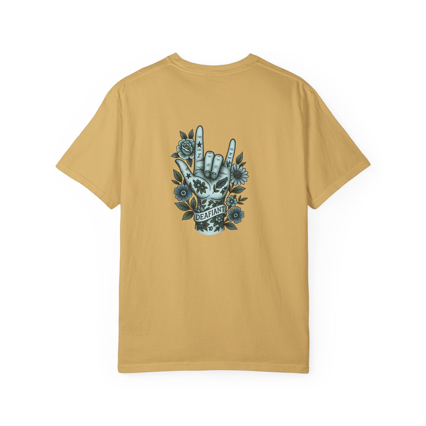 "Rooted Rebels β The Pink Llama x DEAFIANT Floral Collab Tee Unisex T-Shirt