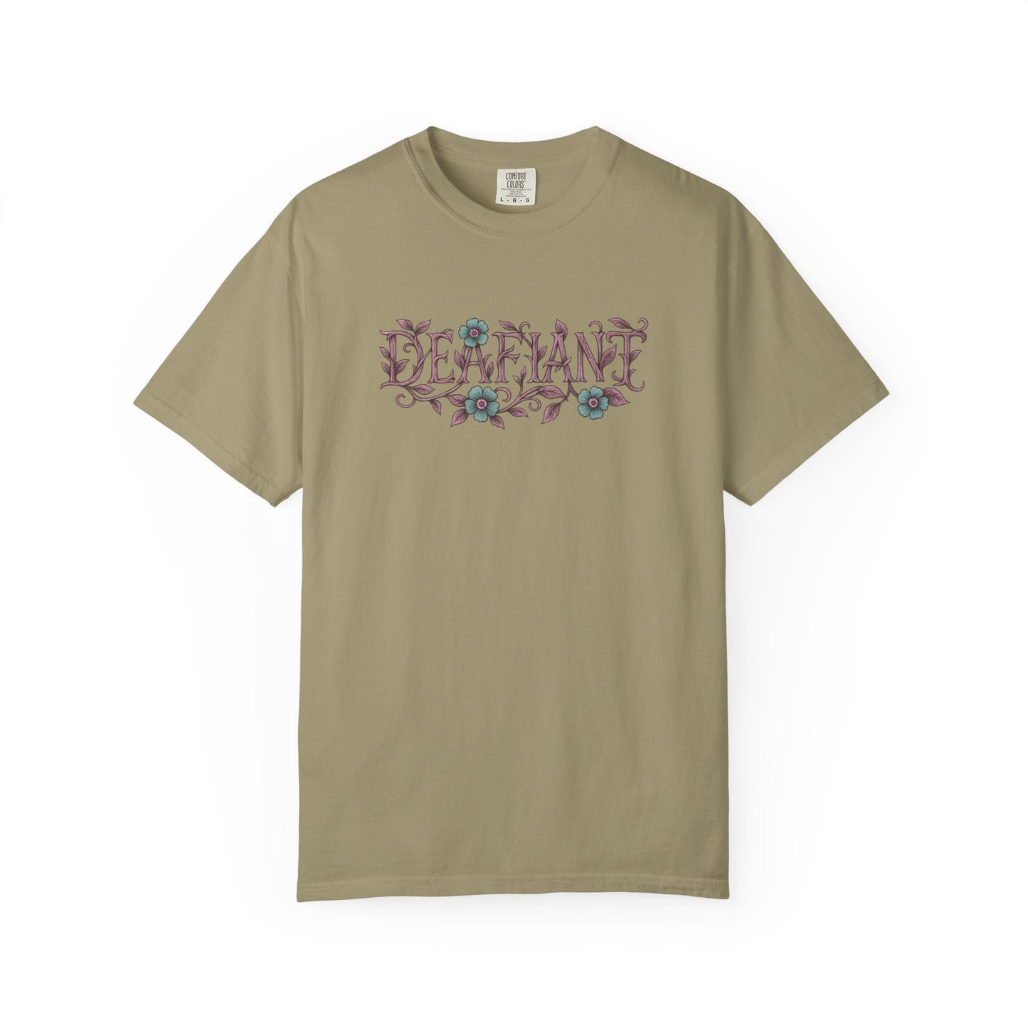"Rooted & Rebellious" β The Pink Llama x DEAFIANT Floral Collab Tee | Unisex Garment-Dyed T-shirt