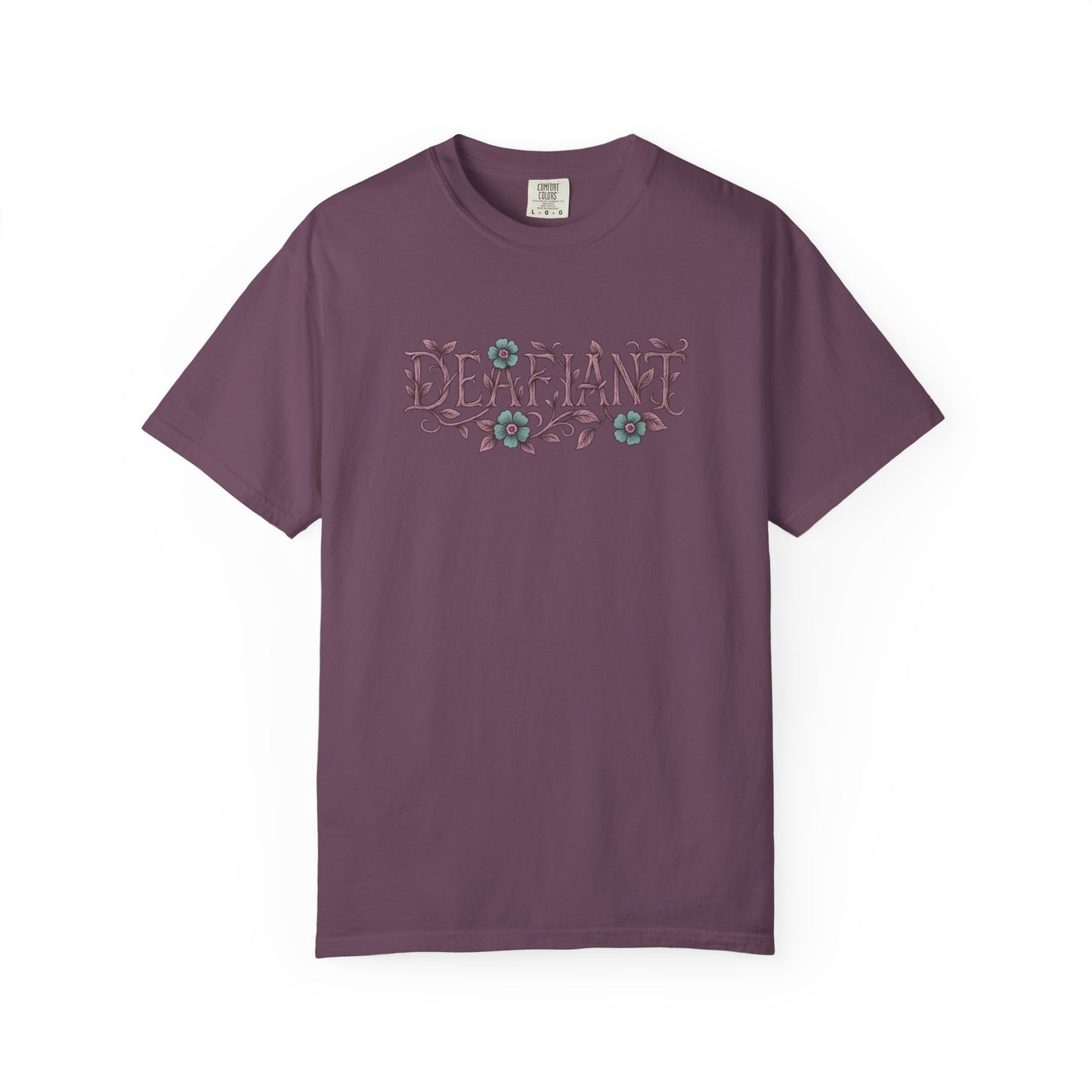 "Rooted & Rebellious" β The Pink Llama x DEAFIANT Floral Collab Tee | Unisex Garment-Dyed T-shirt