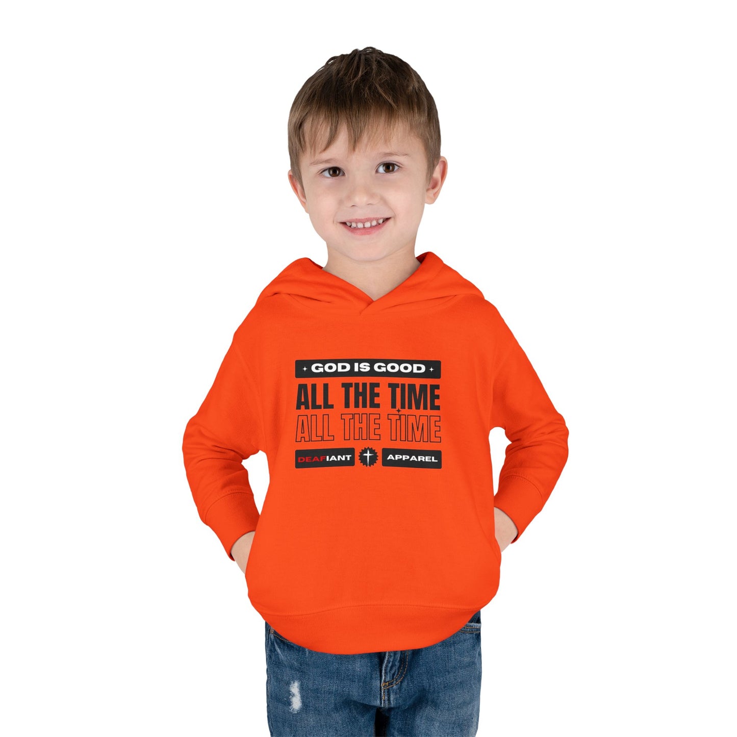 DEAFIANT KIDS | God Is Good – All the Time! Kids Praise Hoodie | Unisex