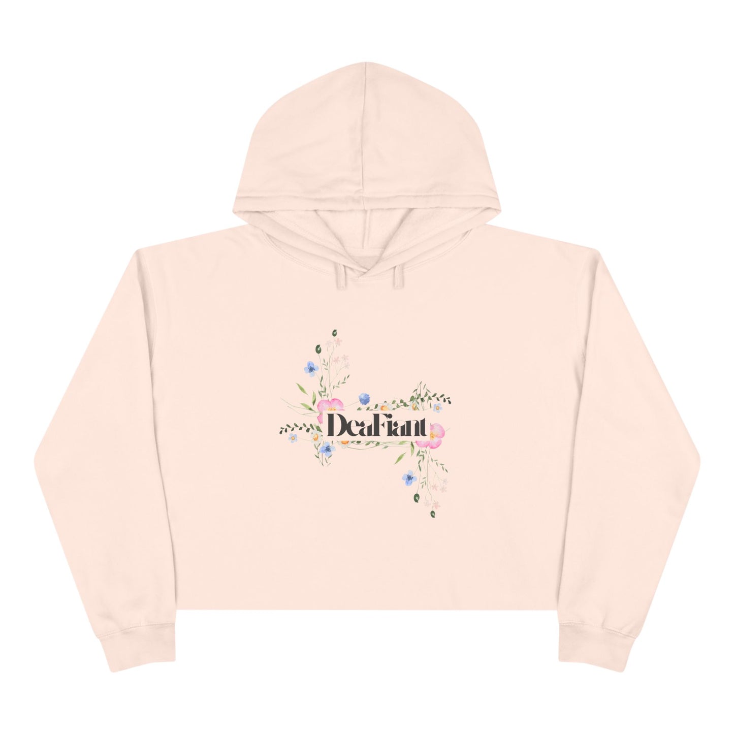 DEAFIANT She Blooms Floral Crop Hoodie