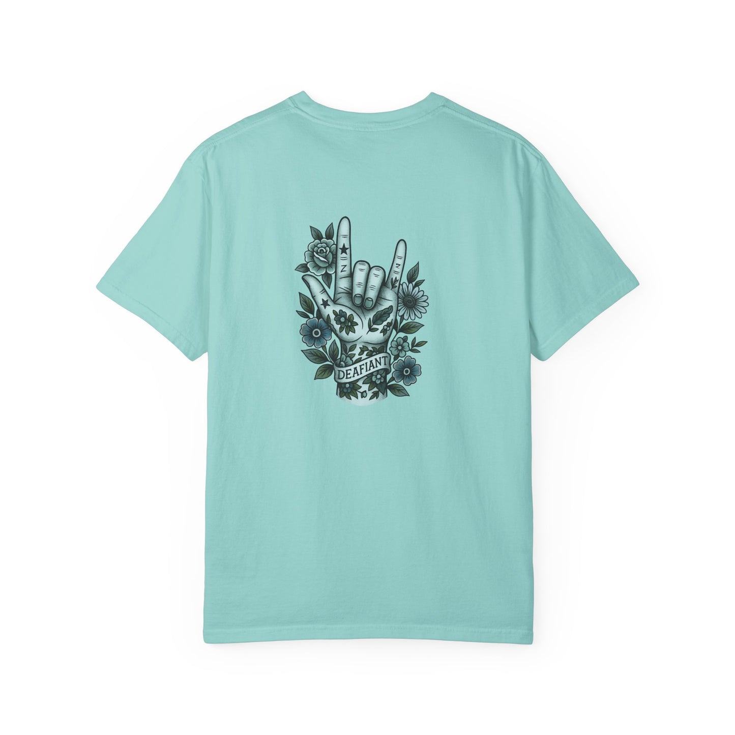 "Rooted Rebels β The Pink Llama x DEAFIANT Floral Collab Tee Unisex T-Shirt