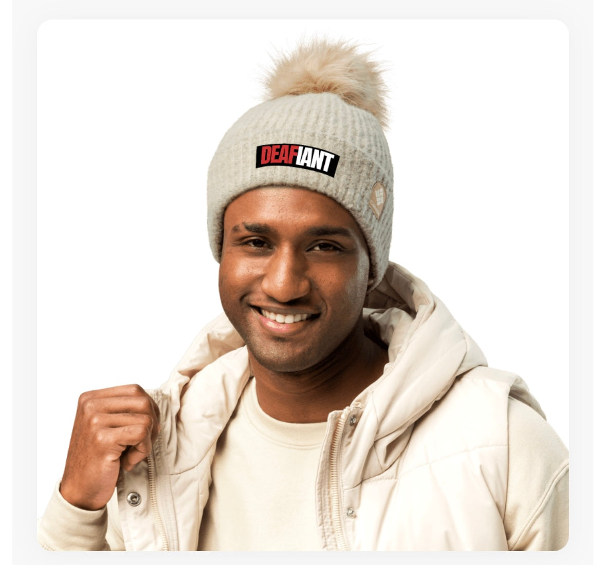 DEAFIANT Silent Storm Columbia pom-pom beanie