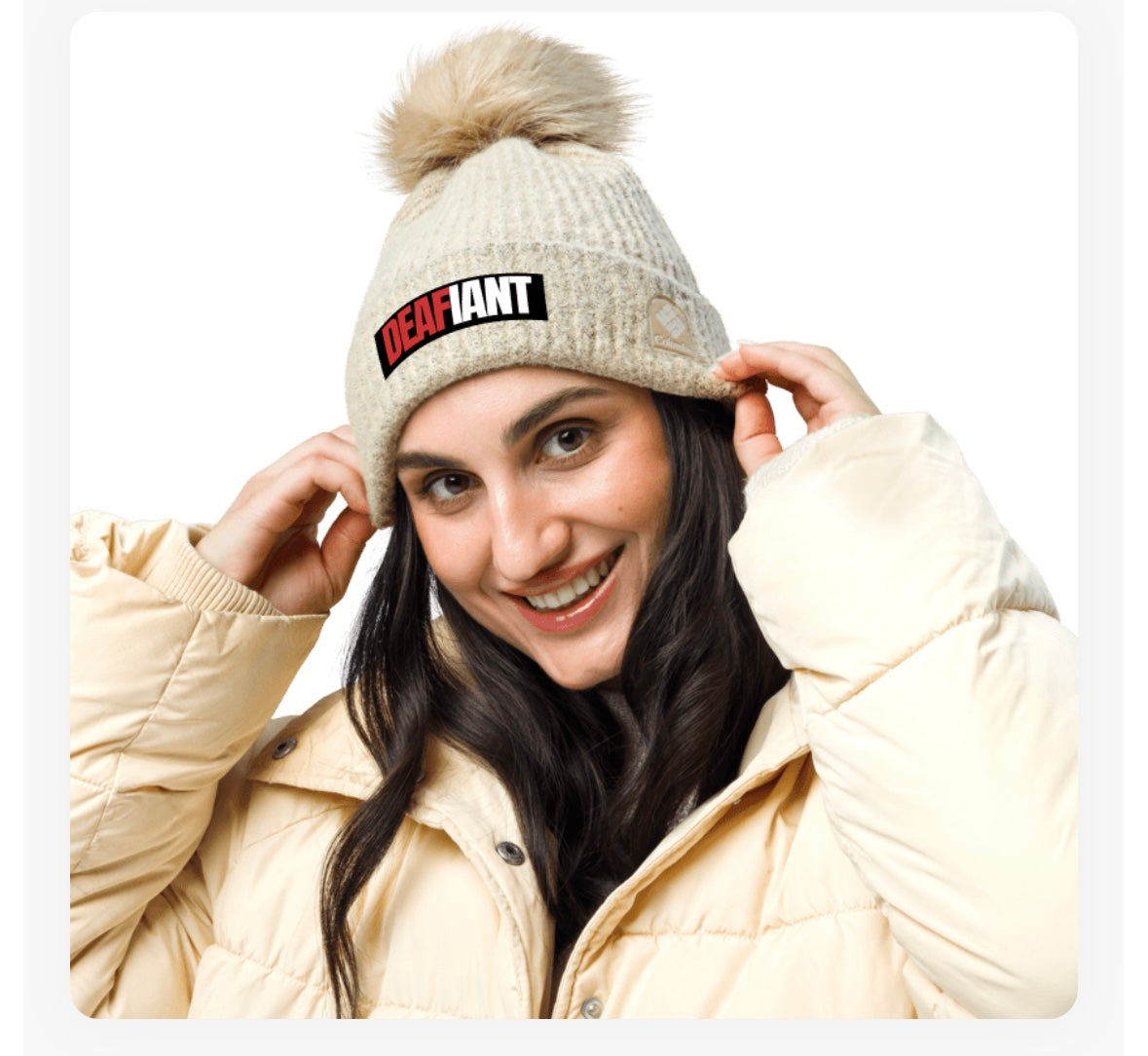 DEAFIANT Silent Storm Columbia pom-pom beanie