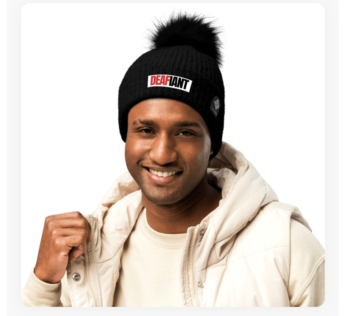 DEAFIANT Silent Storm Columbia pom-pom beanie