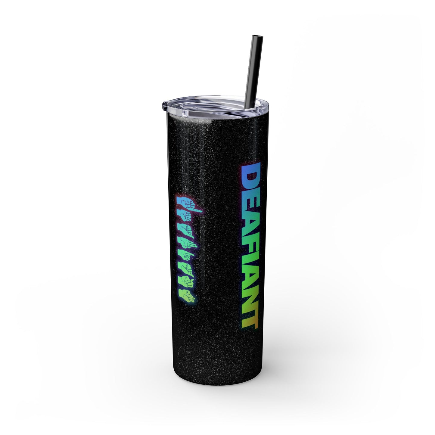 DEAFIANT Vibe on Mute | Skinny Tumbler with Straw
