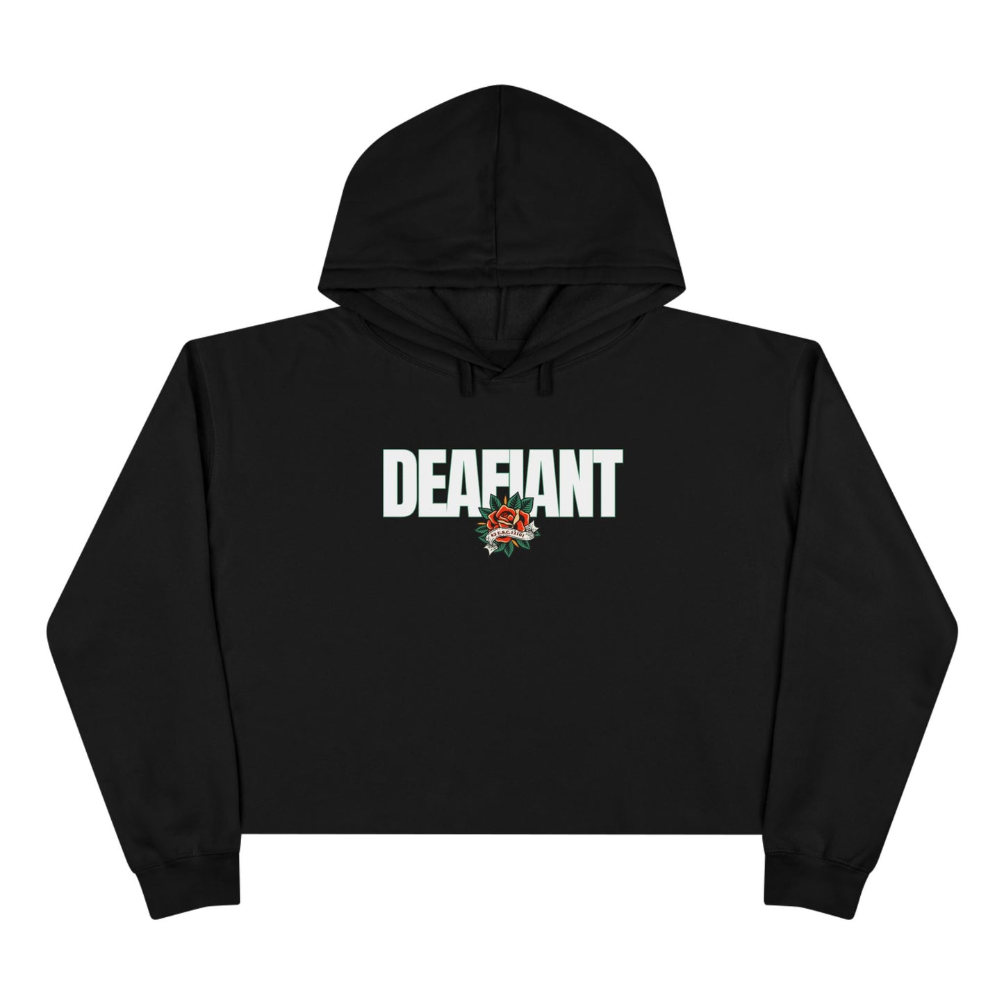DEAFIANT Title 42 DEAFiant Rights | Women's Crop Hoodie
