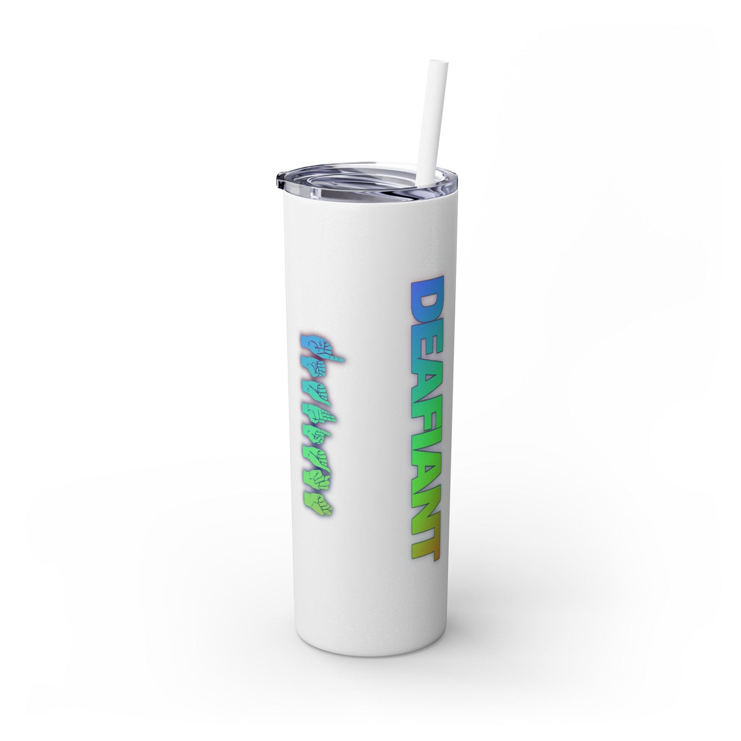DEAFIANT Vibe on Mute | Skinny Tumbler with Straw