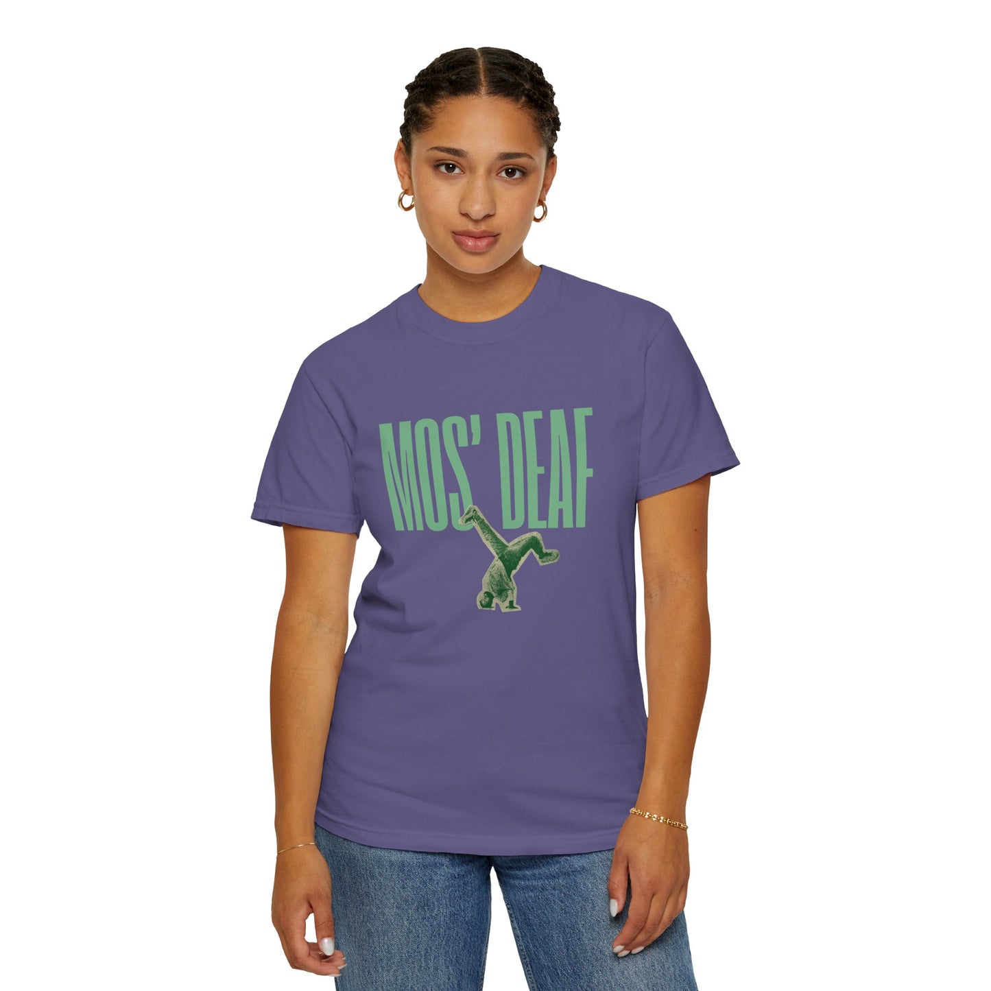 DEAFIANT Mos' Deaf Throwback Tee | Unisex | Garment-dyed