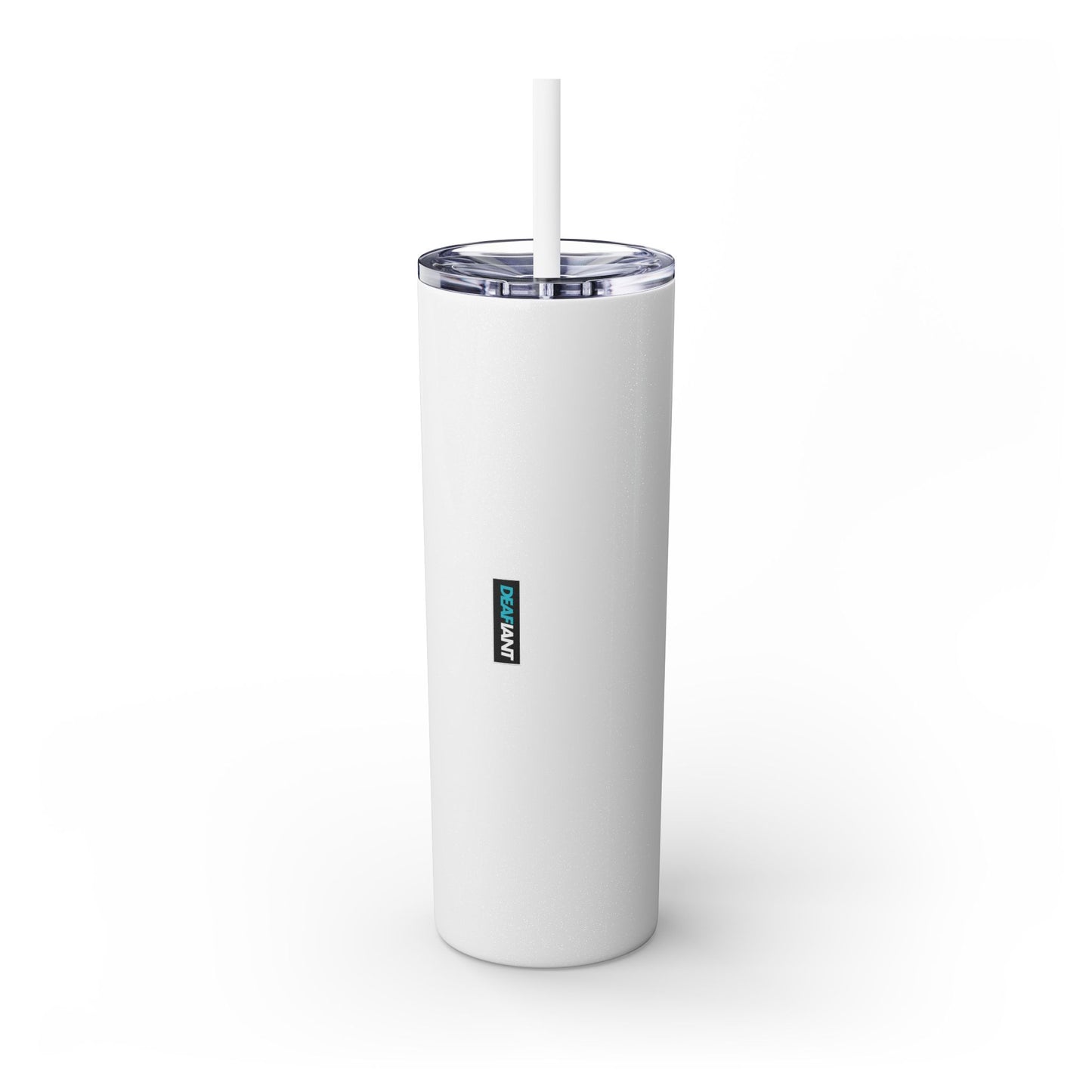 Mighty Mute by DEAFIANT | Skinny Tumbler with Straw, 20oz
