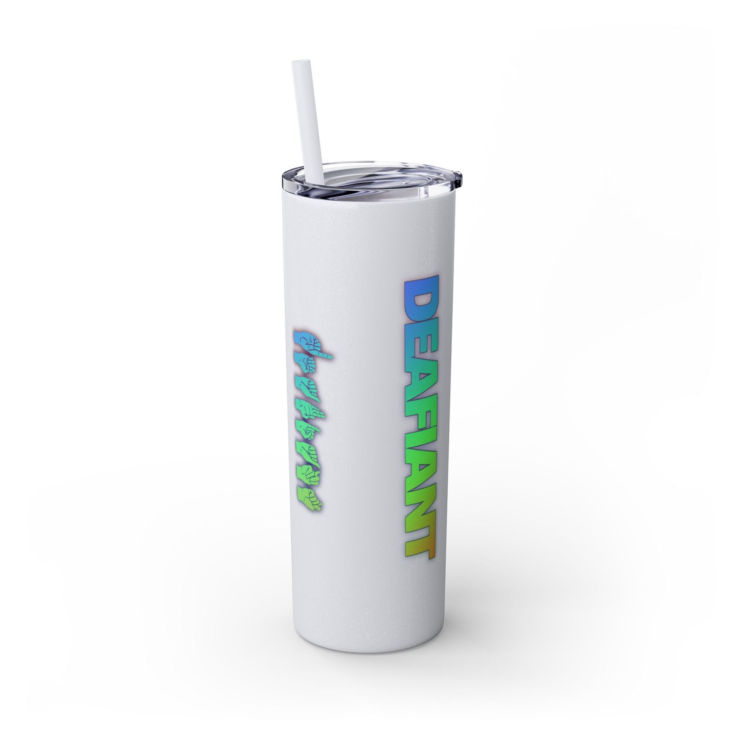 DEAFIANT Vibe on Mute | Skinny Tumbler with Straw