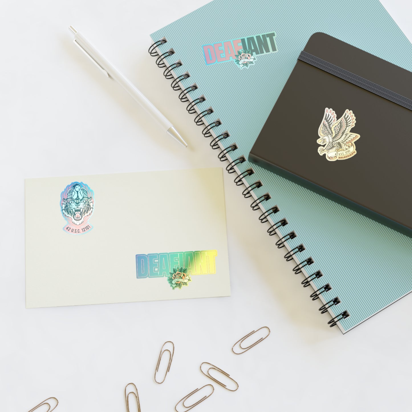 DEAFIANT - Title 42 Rights Sticker Sheets | Perfect for Decor, Scrapbooking, Gifts, Collectibles, or Personalizing Items