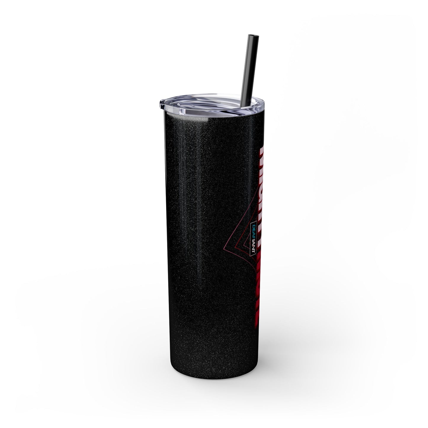 Mighty Mute by DEAFIANT | Skinny Tumbler with Straw, 20oz