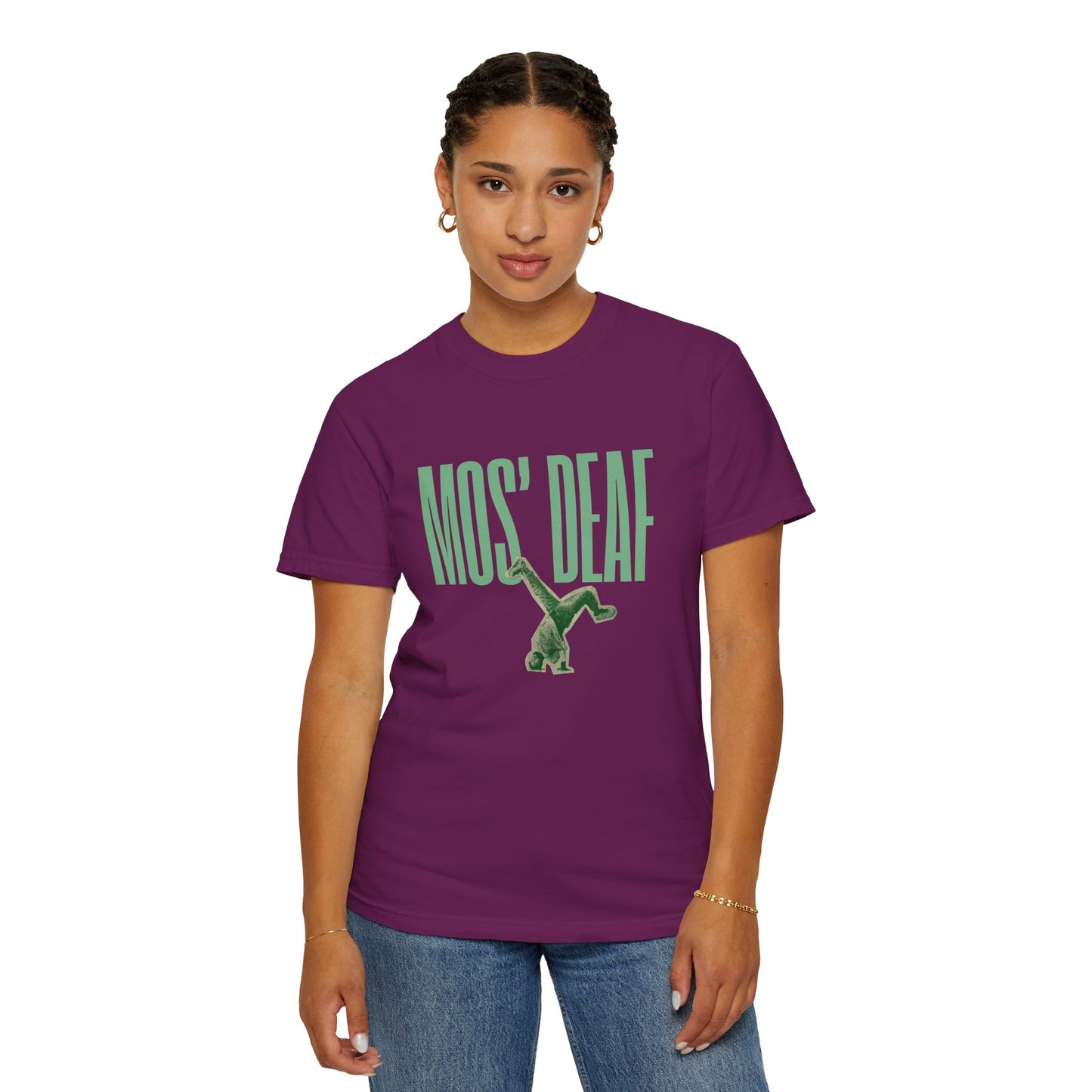 DEAFIANT Mos' Deaf Throwback Tee | Unisex | Garment-dyed