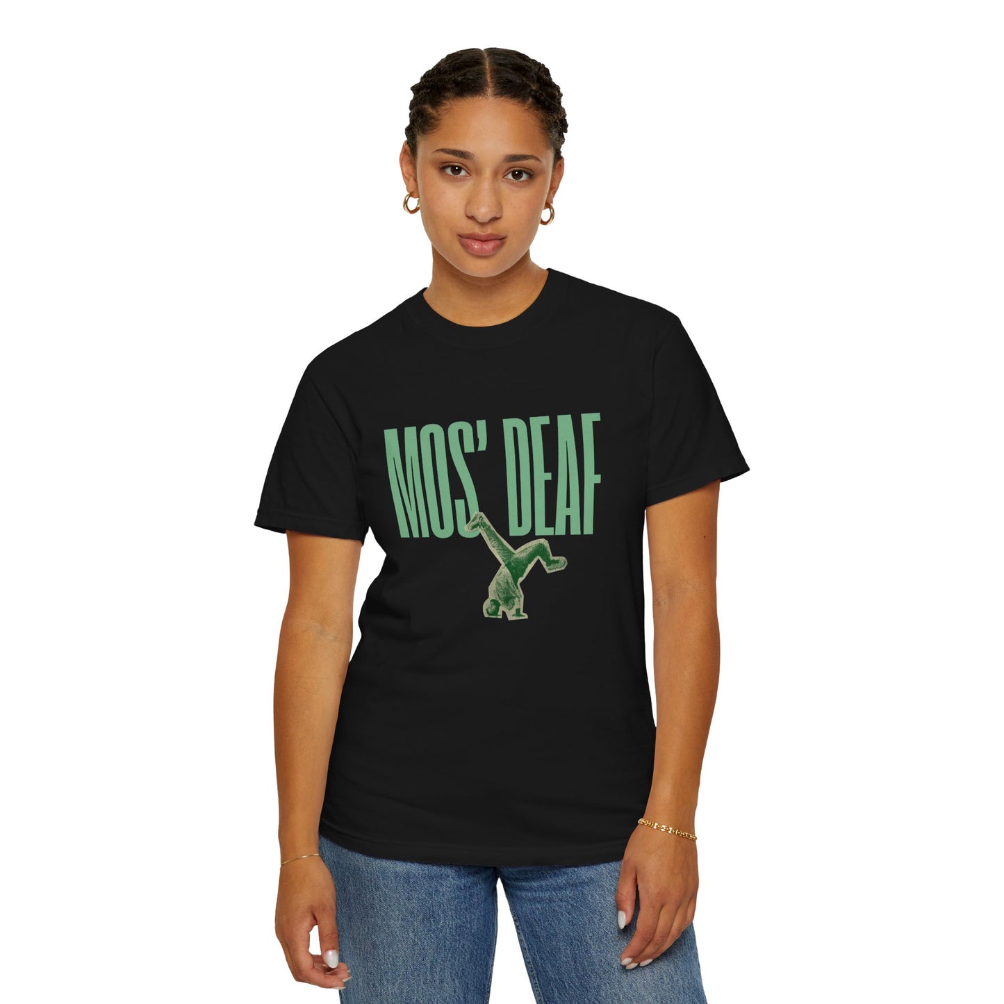 DEAFIANT Mos' Deaf Throwback Tee | Unisex | Garment-dyed