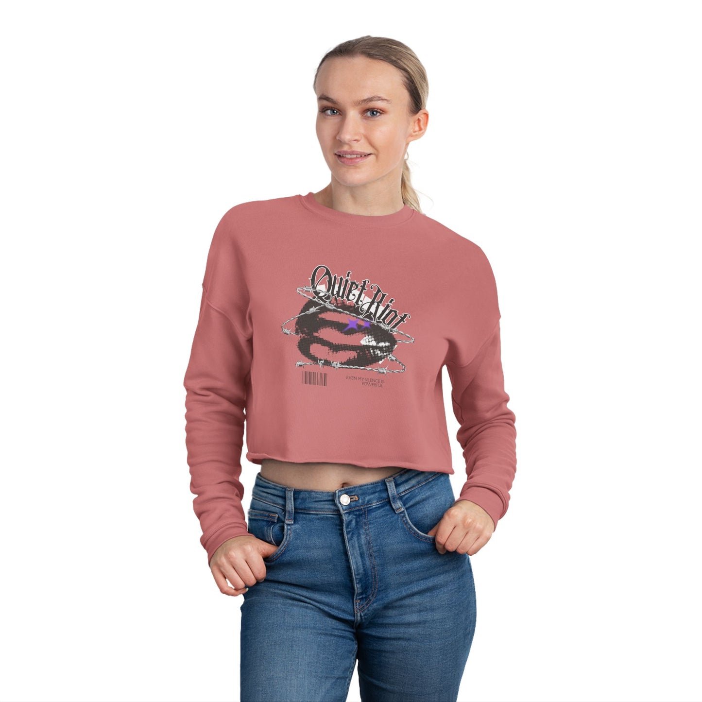 DEAFIANT Quiet Riot | Cropped Sweatshirt