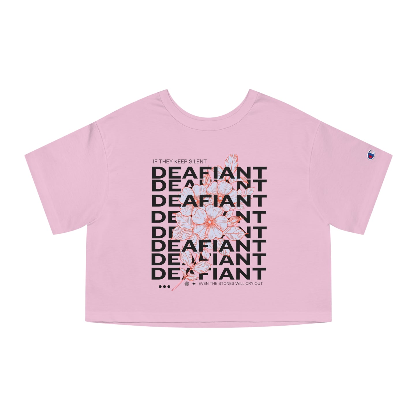 DEAFIANT Champion of Silence | Women's Heritage Cropped T-Shirt