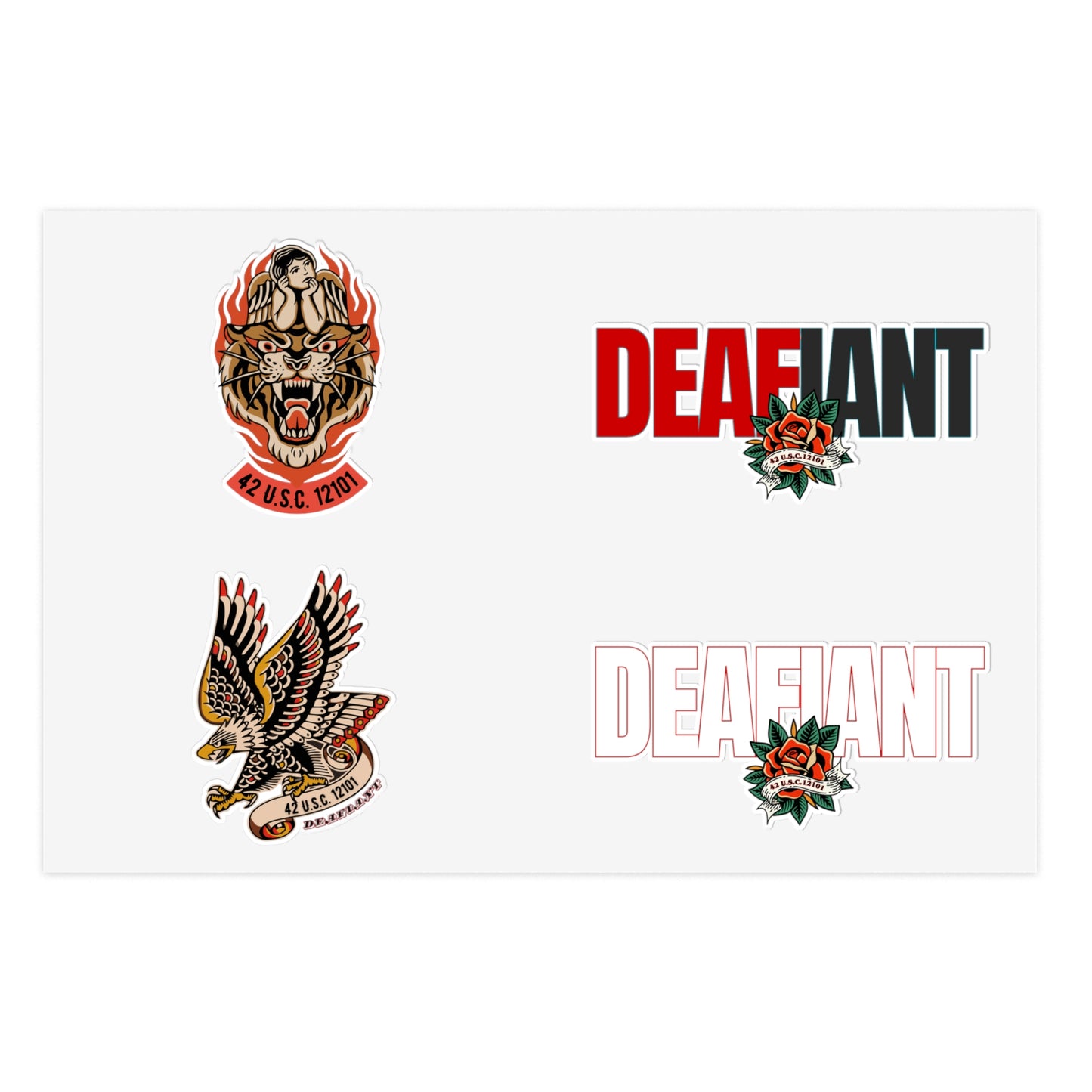 DEAFIANT - Title 42 Rights Sticker Sheets | Perfect for Decor, Scrapbooking, Gifts, Collectibles, or Personalizing Items