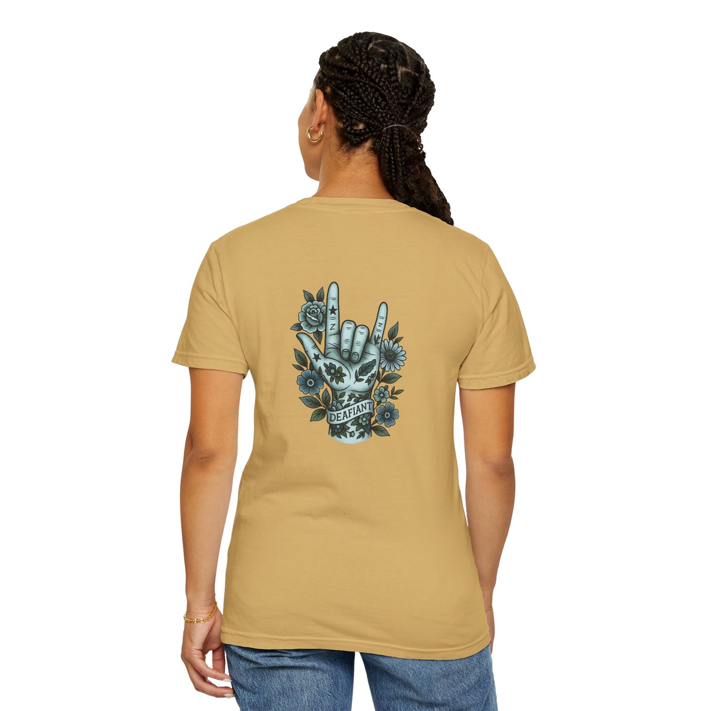 "Rooted Rebels – The Pink Llama x DEAFIANT Floral Collab Tee Unisex T-Shirt