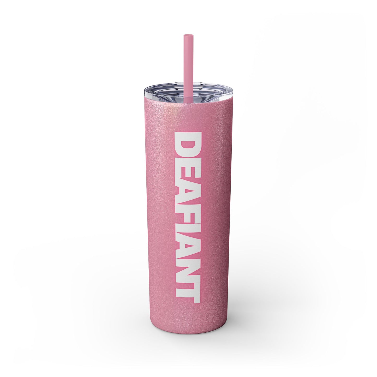 Mighty Mute by DEAFIANT | Skinny Tumbler with Straw, 20oz