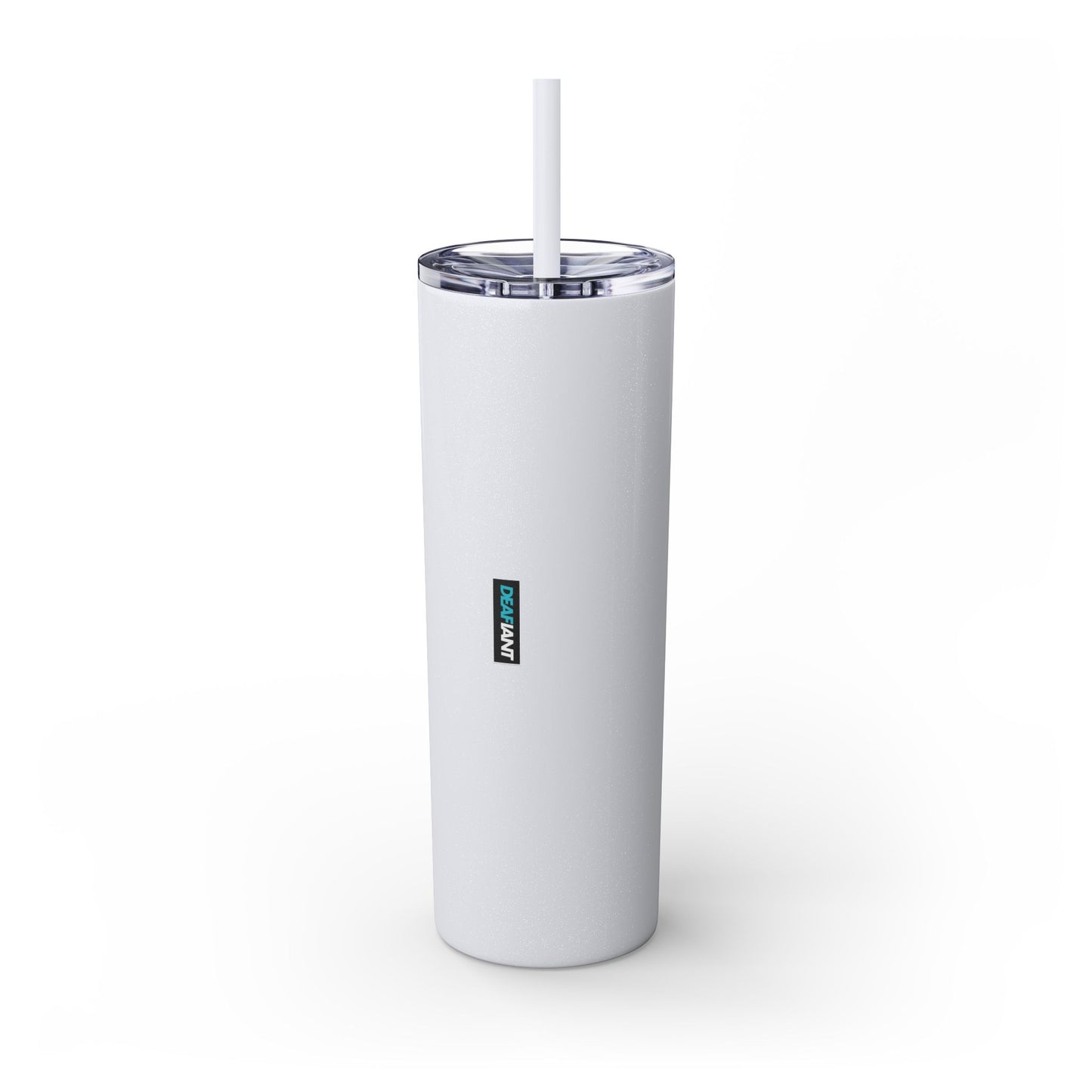 Mighty Mute by DEAFIANT | Skinny Tumbler with Straw, 20oz