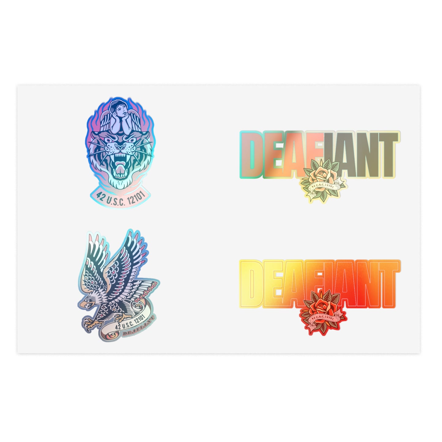 DEAFIANT - Title 42 Rights Sticker Sheets | Perfect for Decor, Scrapbooking, Gifts, Collectibles, or Personalizing Items