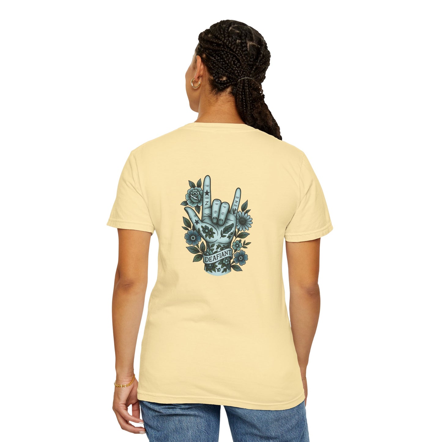 "Rooted Rebels – The Pink Llama x DEAFIANT Floral Collab Tee Unisex T-Shirt
