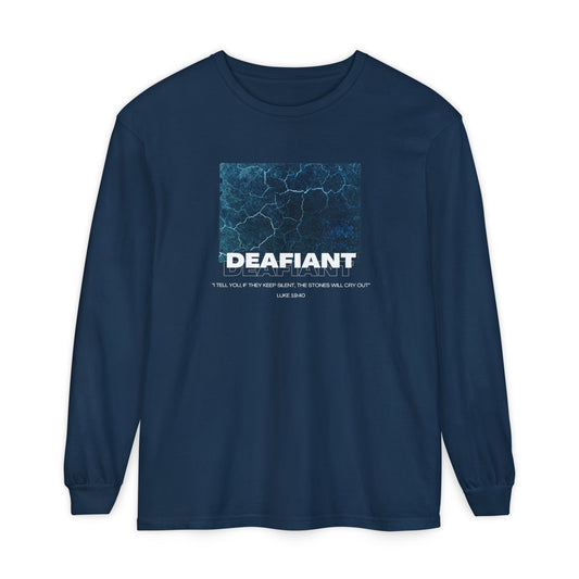 DEAFIANT Stones Cry Out | Garment-Dyed Long Sleeve T-Shirt