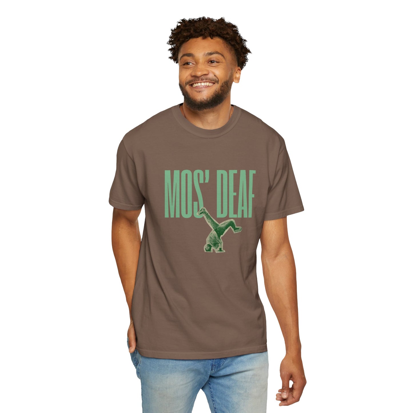 DEAFIANT Mos' Deaf Throwback Tee | Unisex | Garment-dyed