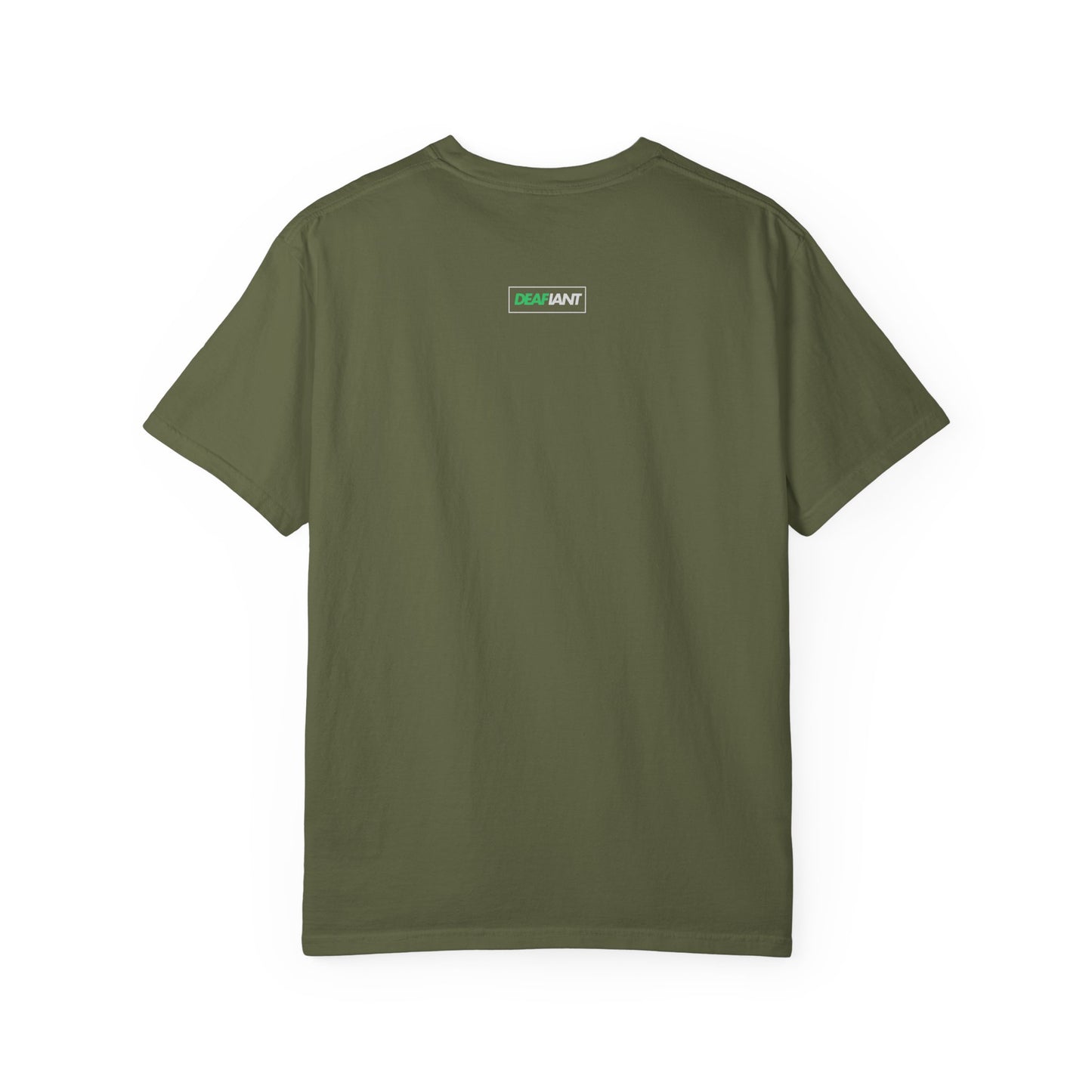 DEAFIANT Mos' Deaf Throwback Tee | Unisex | Garment-dyed