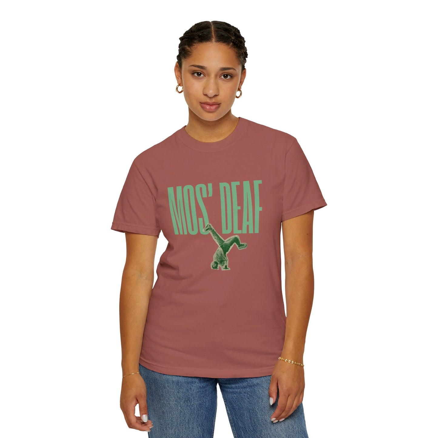 DEAFIANT Mos' Deaf Throwback Tee | Unisex | Garment-dyed