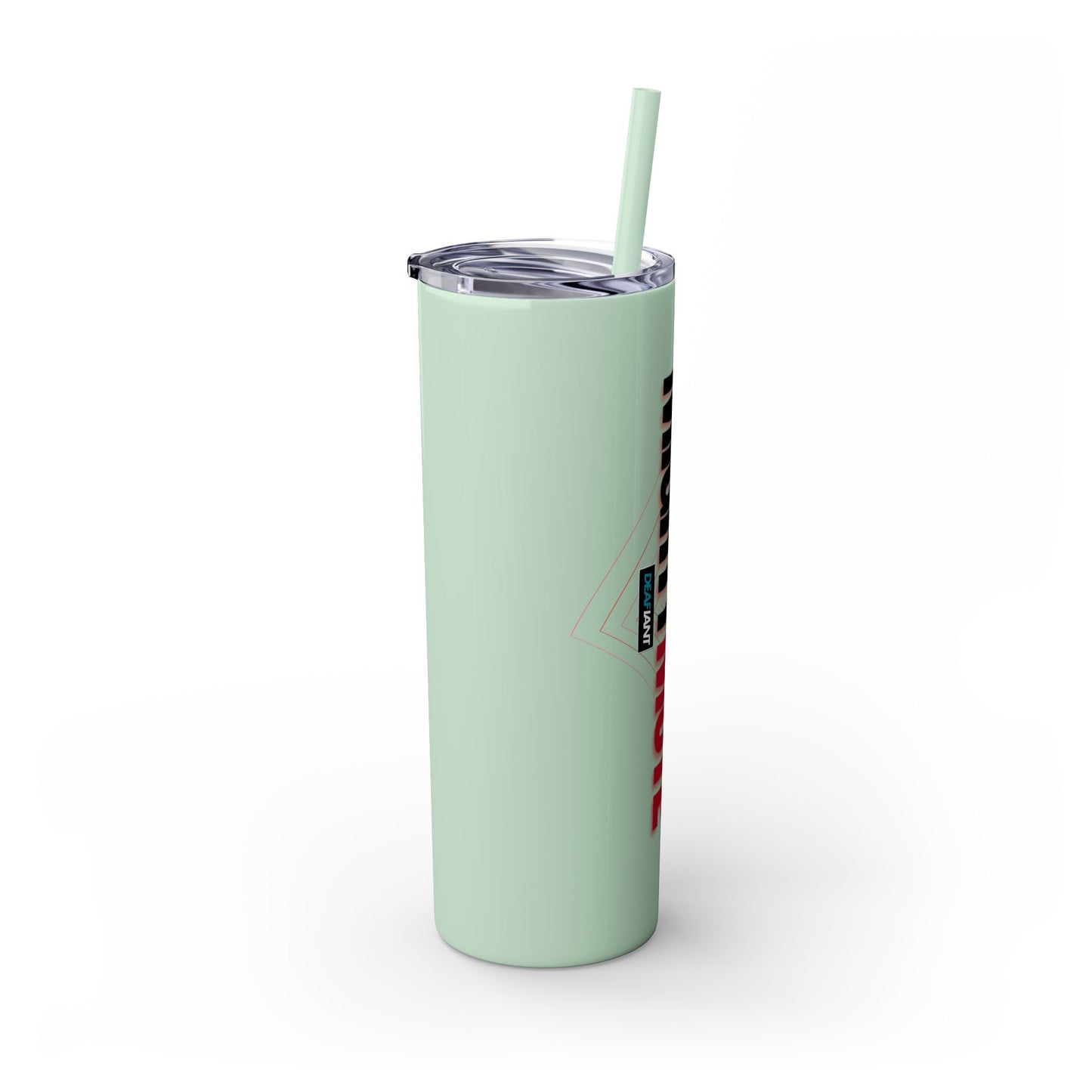 Mighty Mute by DEAFIANT | Skinny Tumbler with Straw, 20oz