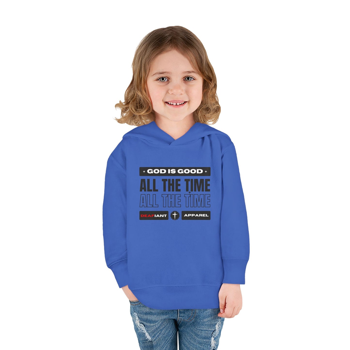 DEAFIANT KIDS | God Is Good – All the Time! Kids Praise Hoodie | Unisex