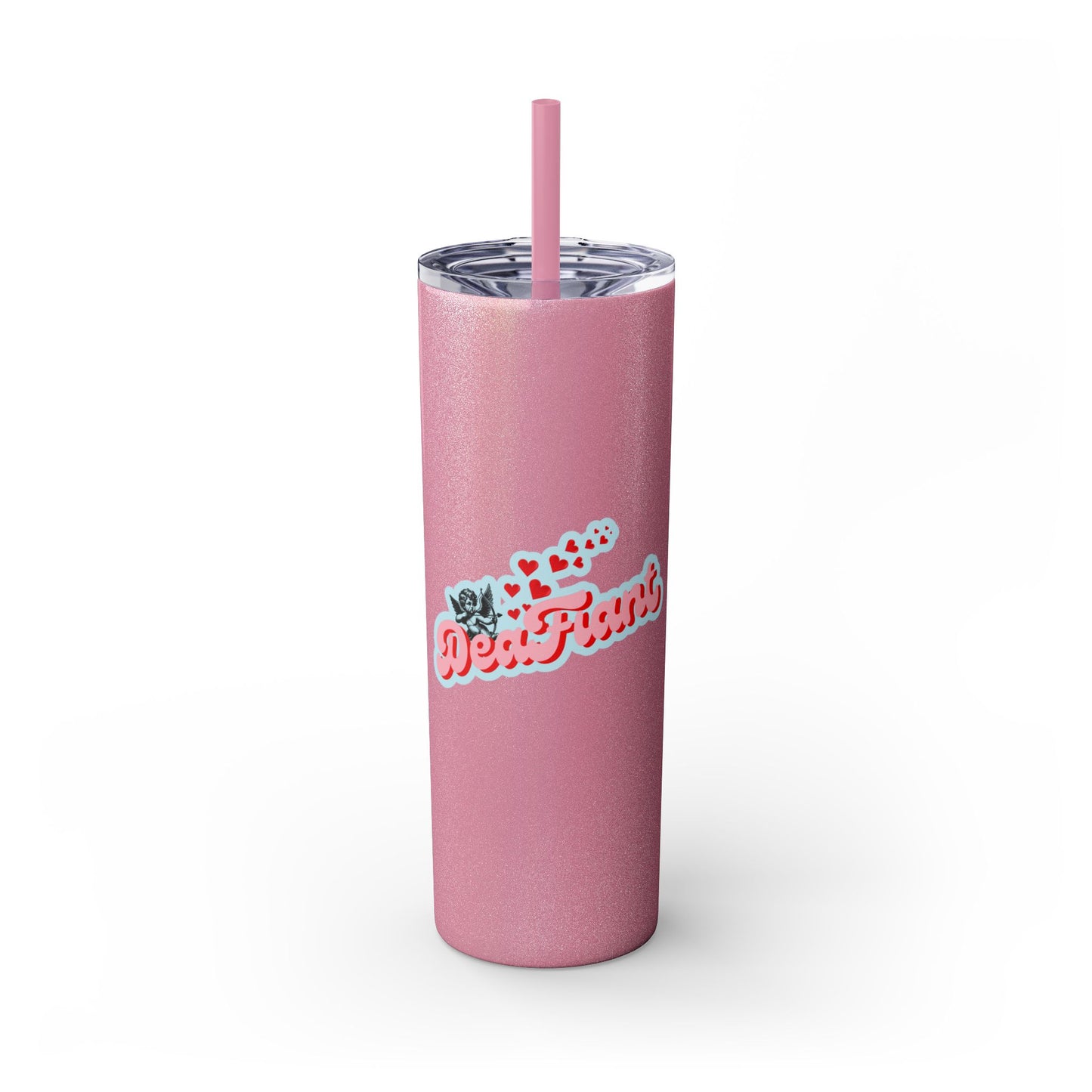 DEAFIANT The Deaf Lover Girl Skinny Tumbler with Straw, 20oz