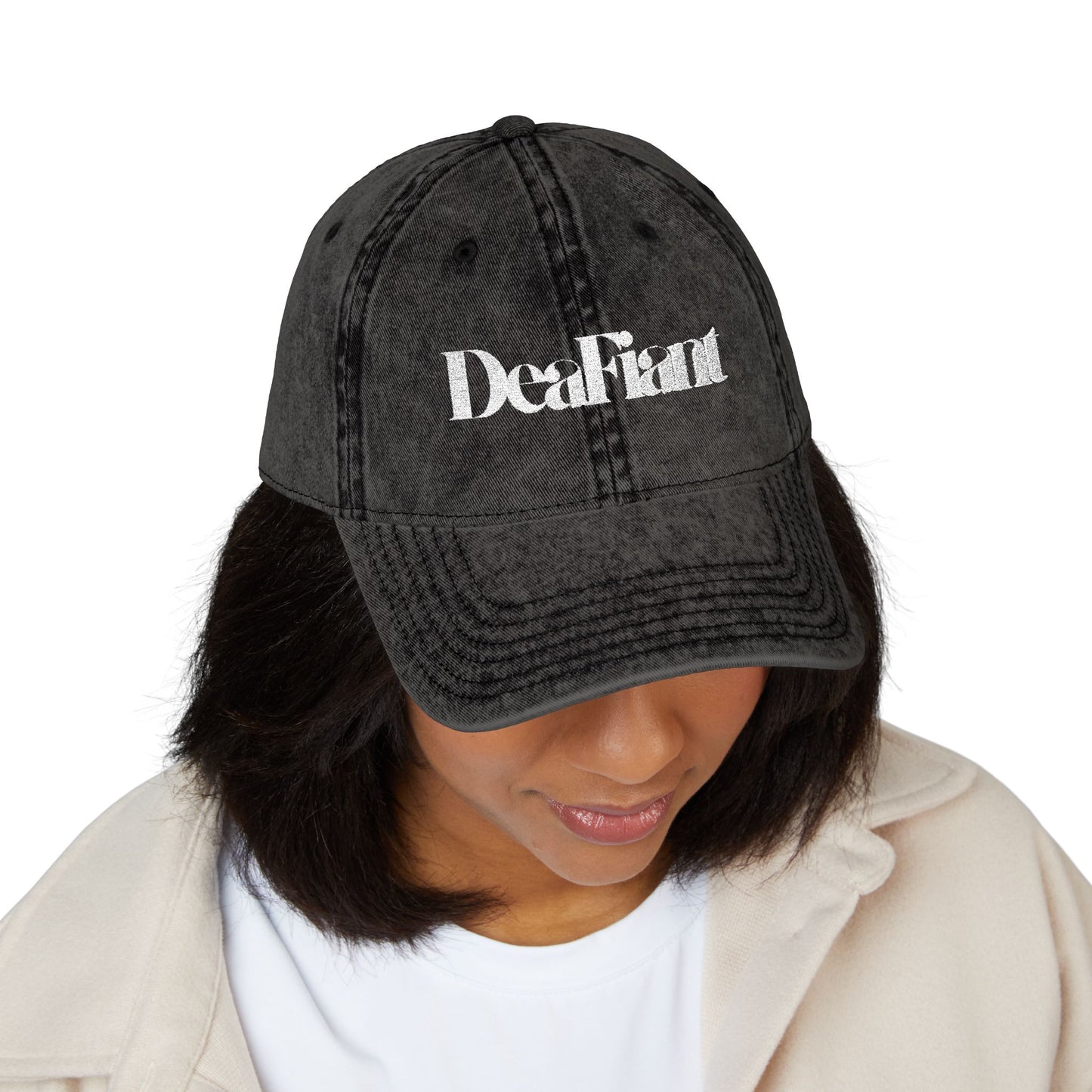 DEAFIANT Silent Threads Vintage Cap (Embroidered)