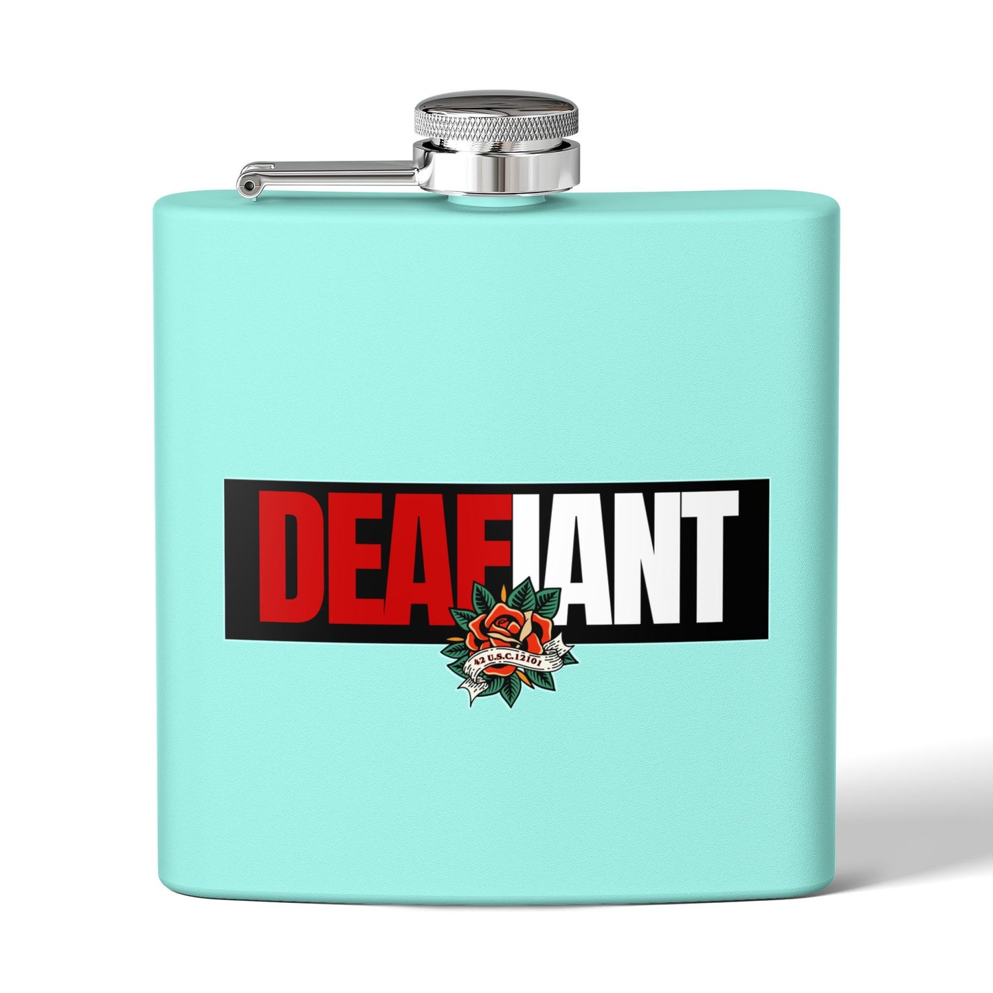 DEAFIANT The Quiet Riot Stainless Steel Flask, 6oz