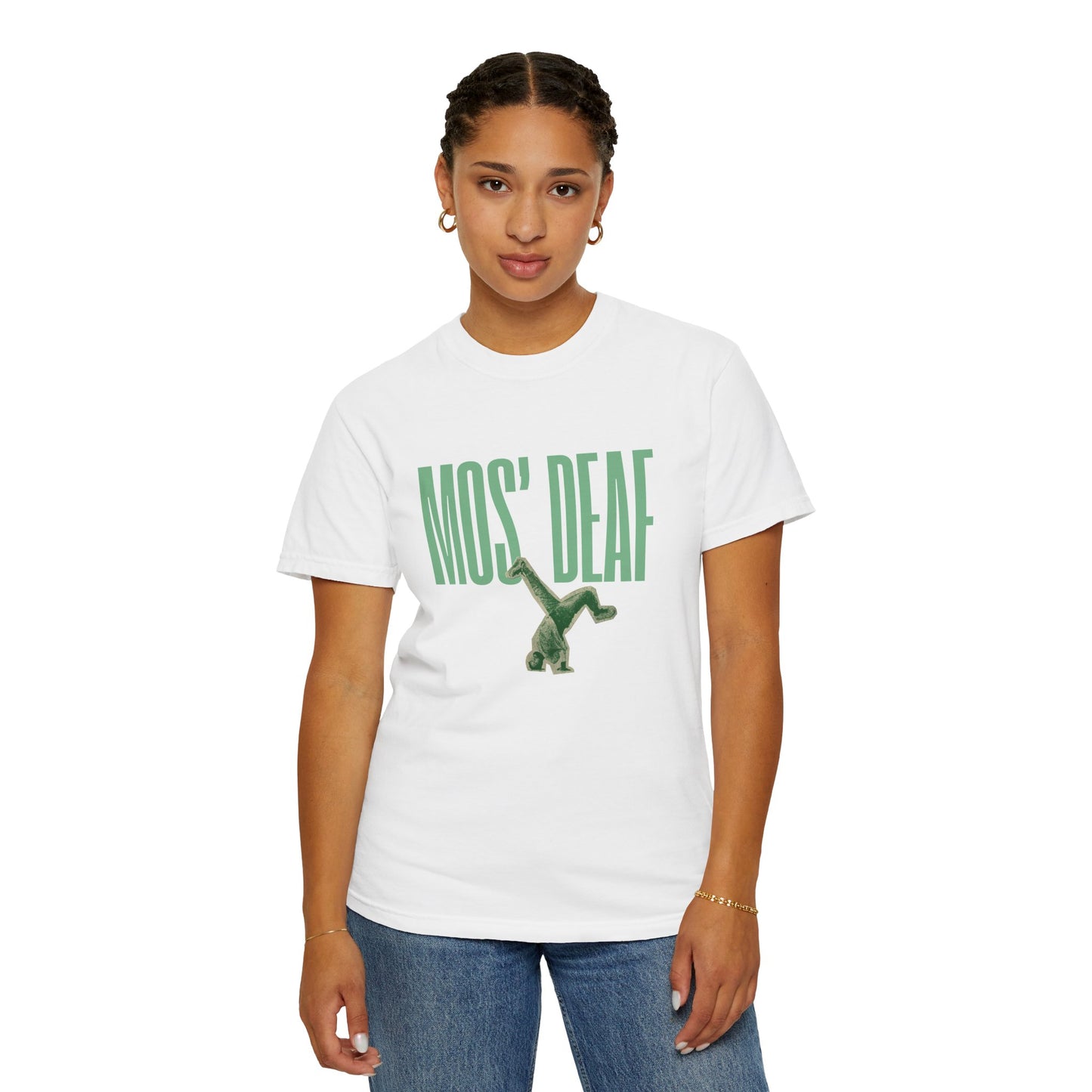 DEAFIANT Mos' Deaf Throwback Tee | Unisex | Garment-dyed
