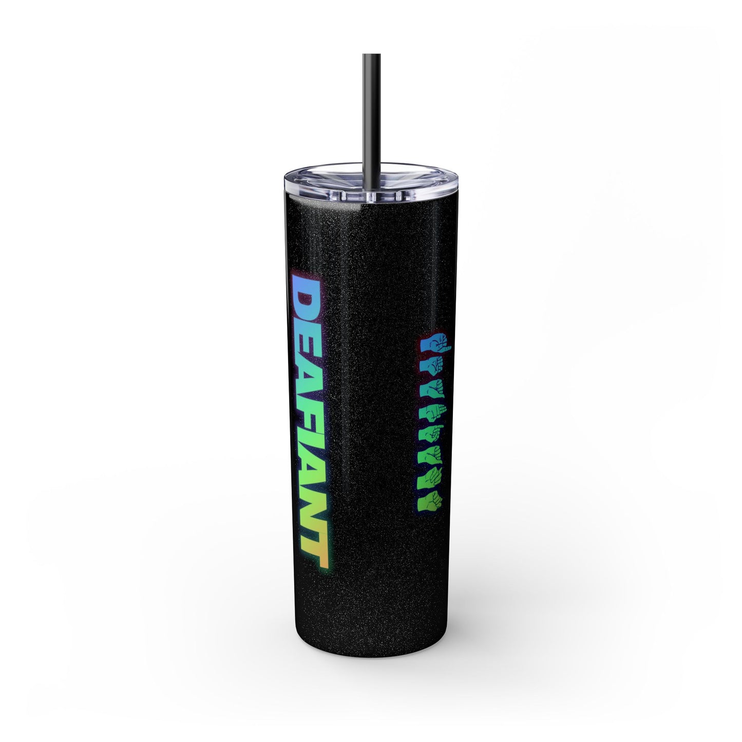 DEAFIANT Vibe on Mute | Skinny Tumbler with Straw