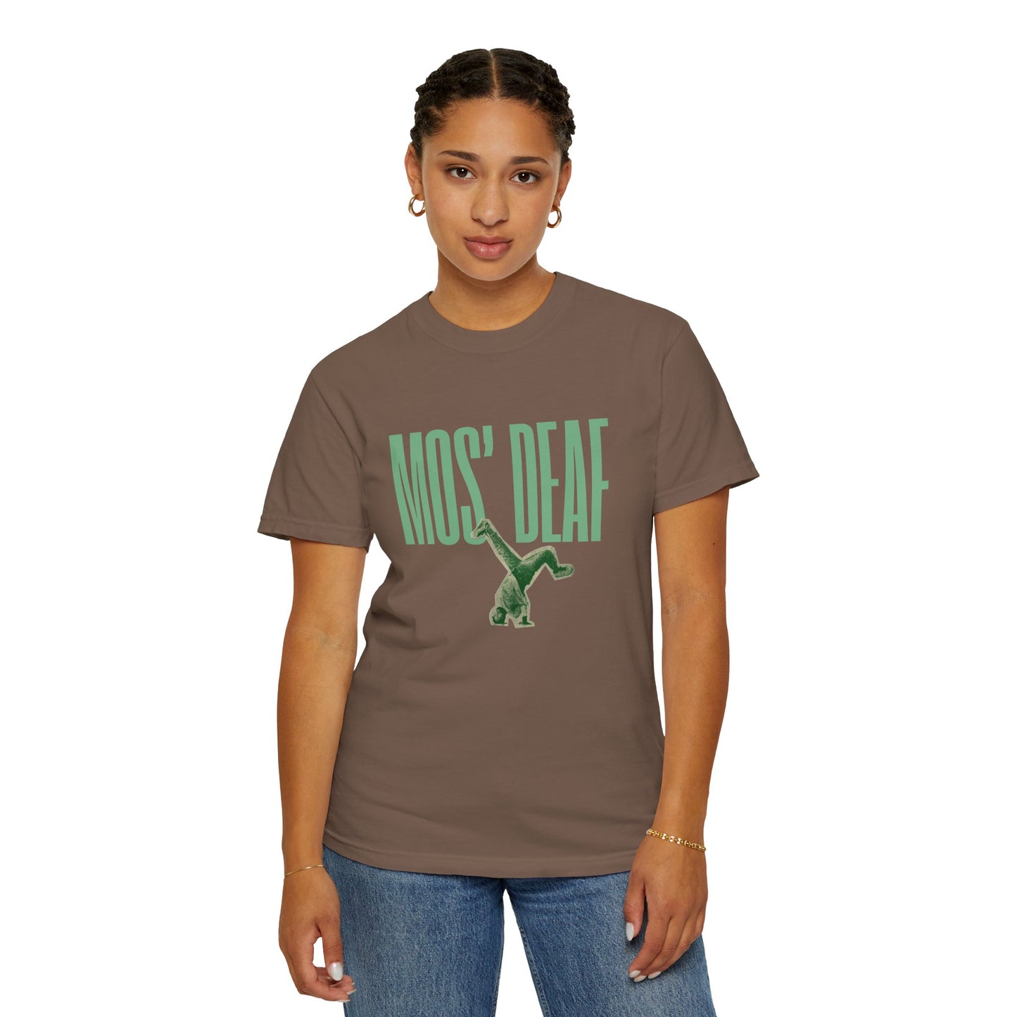 DEAFIANT Mos' Deaf Throwback Tee | Unisex | Garment-dyed