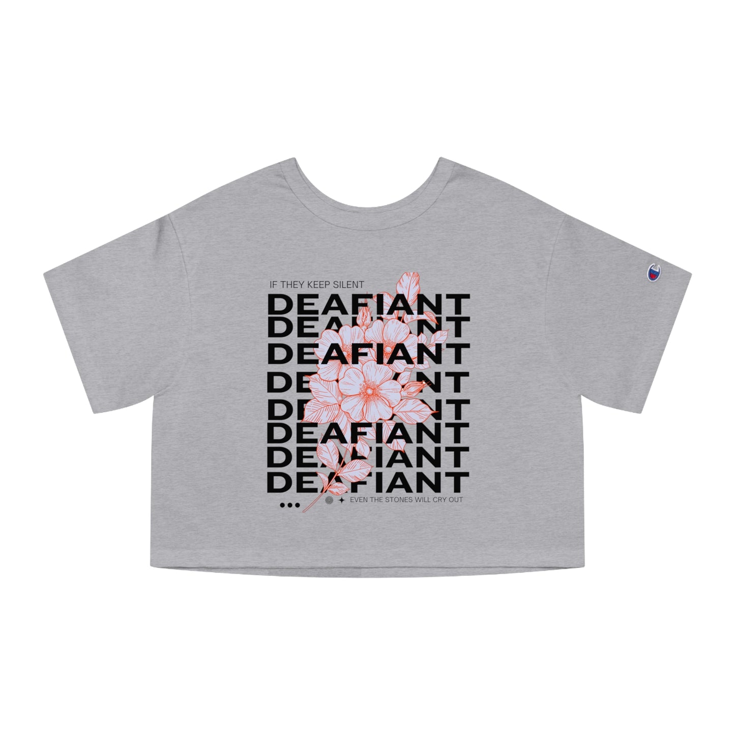 DEAFIANT Champion of Silence | Women's Heritage Cropped T-Shirt