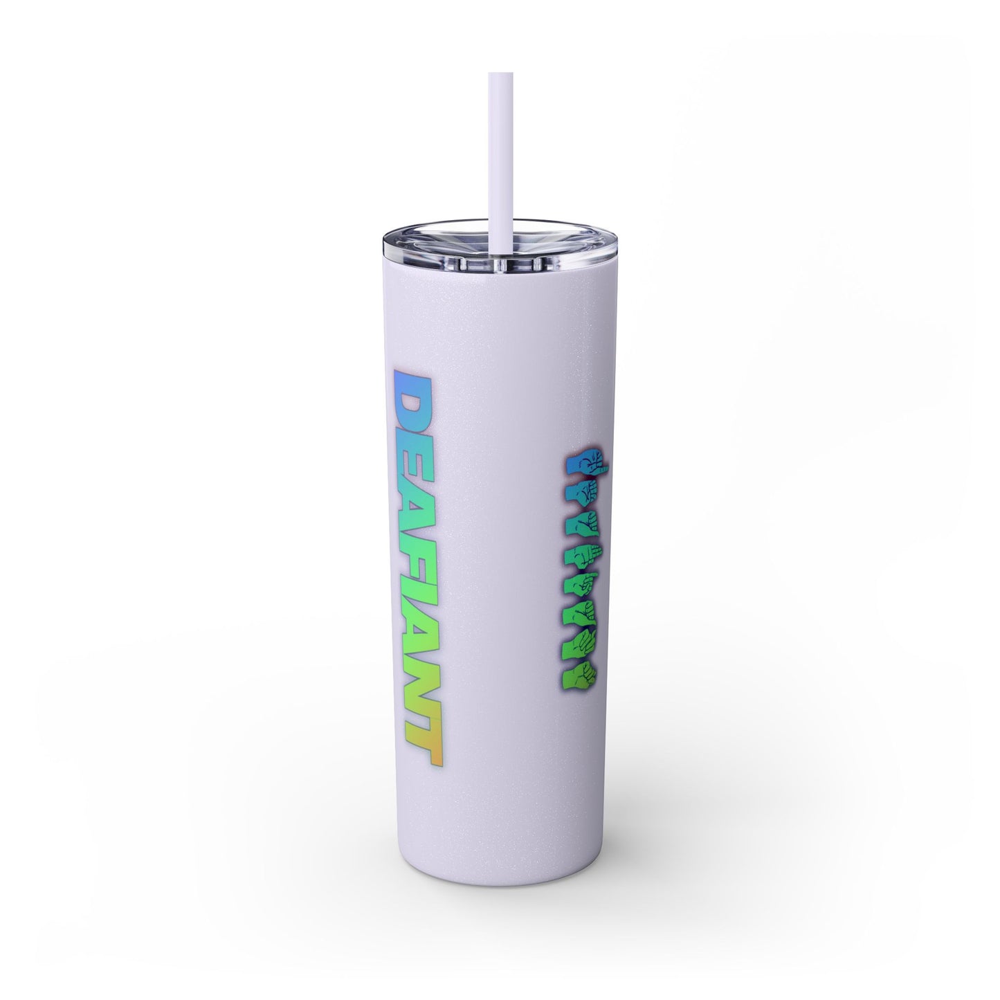 DEAFIANT Vibe on Mute | Skinny Tumbler with Straw